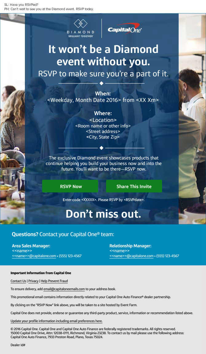 Diamond Event Email - RSVP Email 2