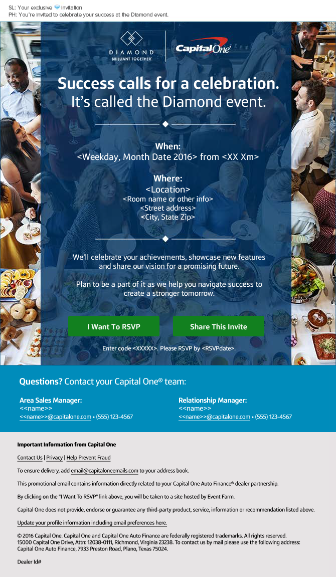 Diamond Event Email - RSVP Email 1