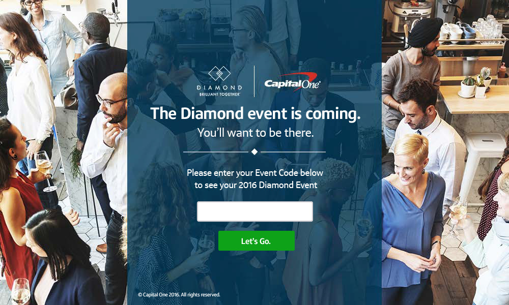 Event Website - Diamond event landing page