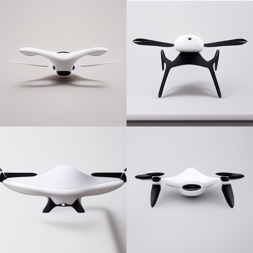 Sleek, white, and cute drone, product design