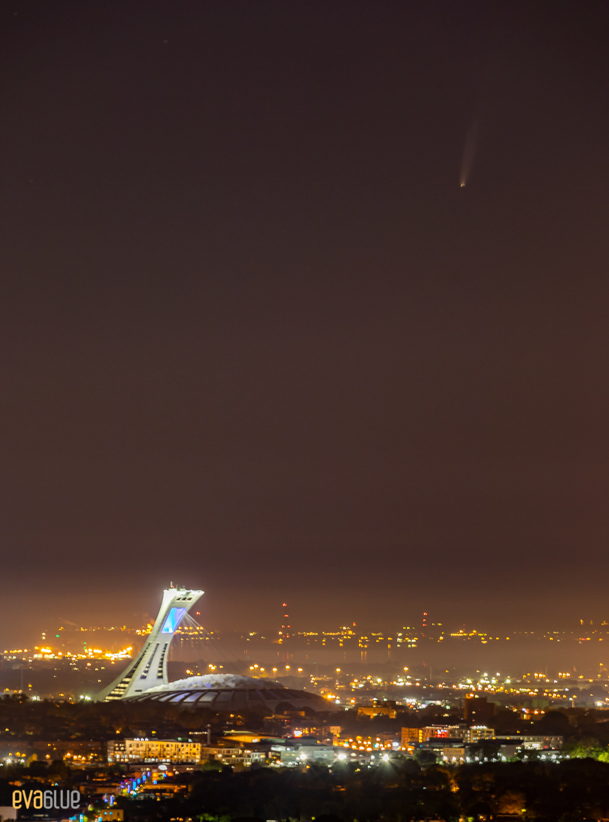 Comet NEOWISE over the Olympic Stadium