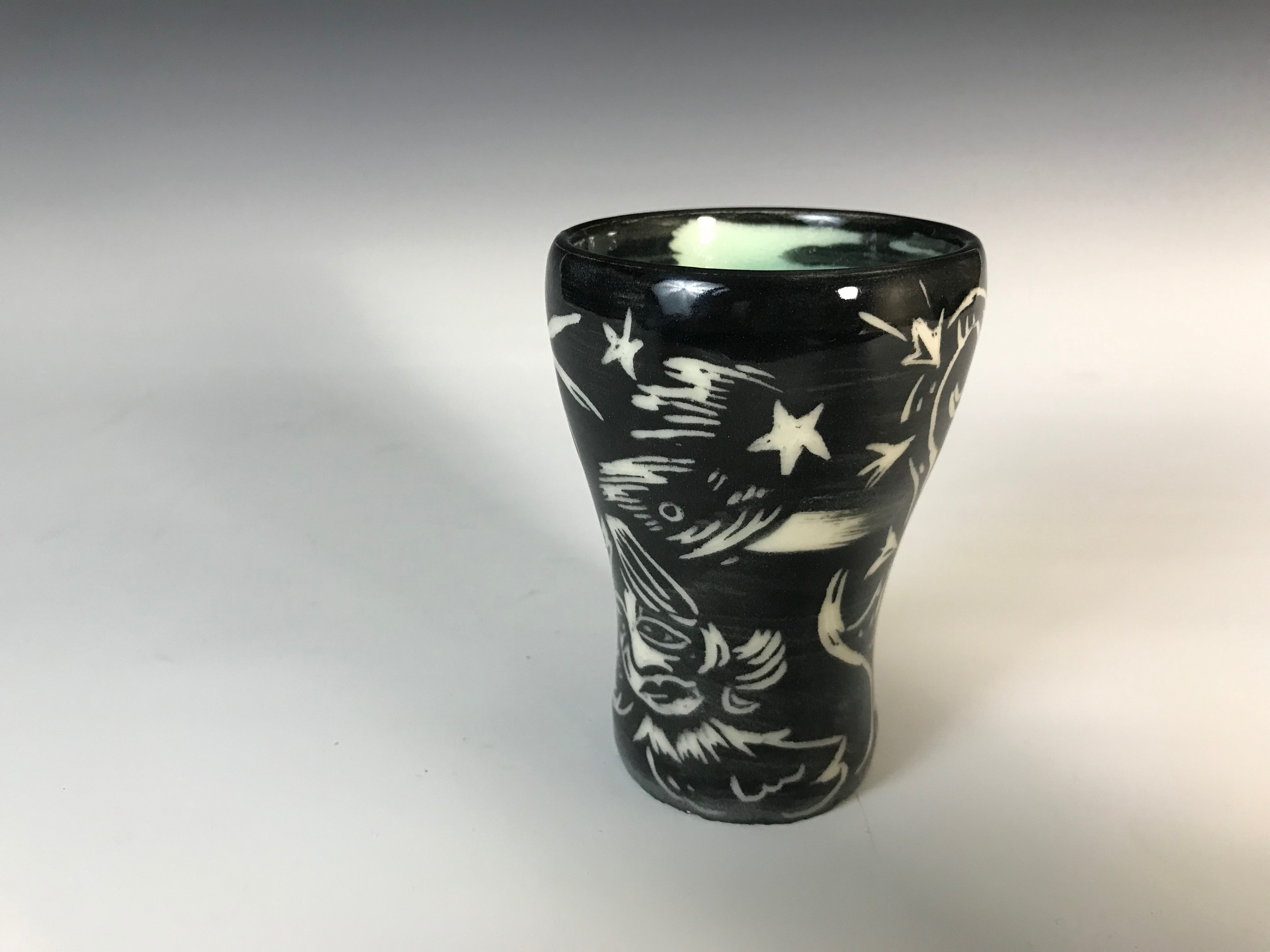 "New Year Gondola", Printmaking Methods on High-Fire Porcelain,2024