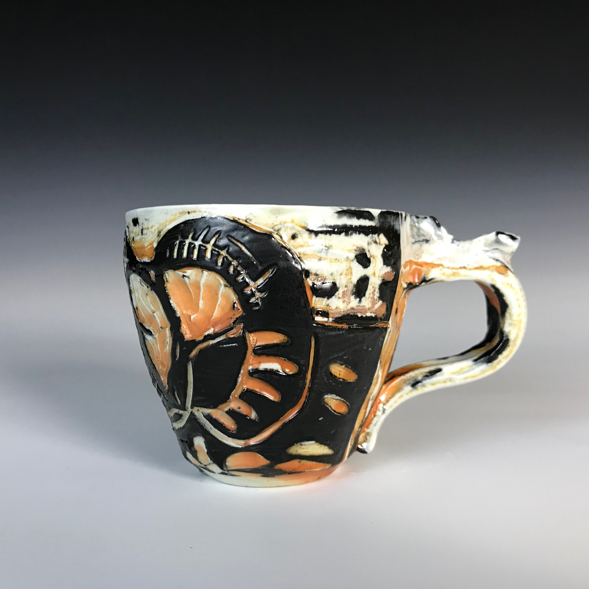 "She's Complicated and Alienated", Printmaking Methods on Soda-Fire Porcelain, 2023