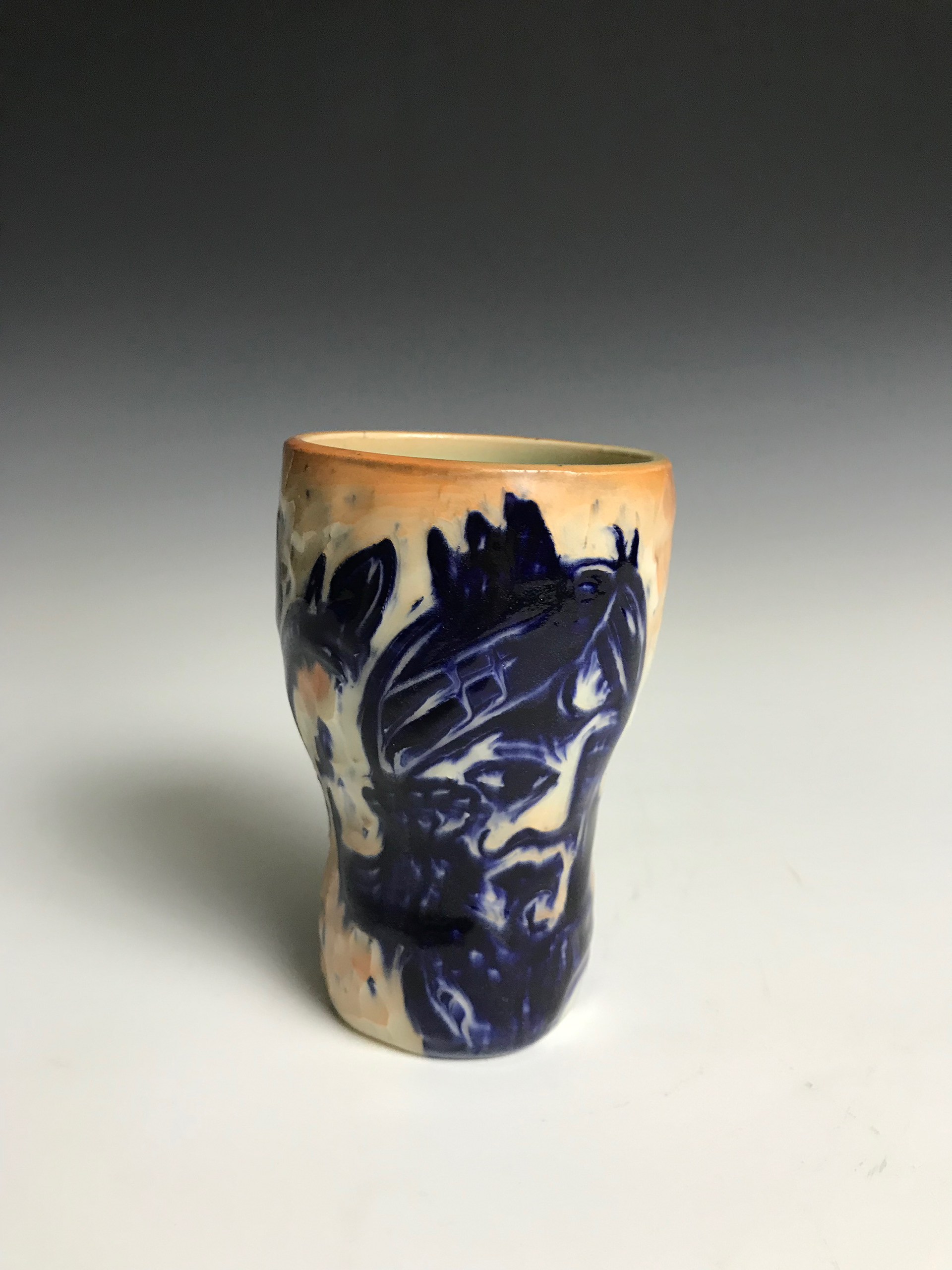 Pony, I Think We're Melting in Cobalt Land, Printmaking methods on porcelain,2024