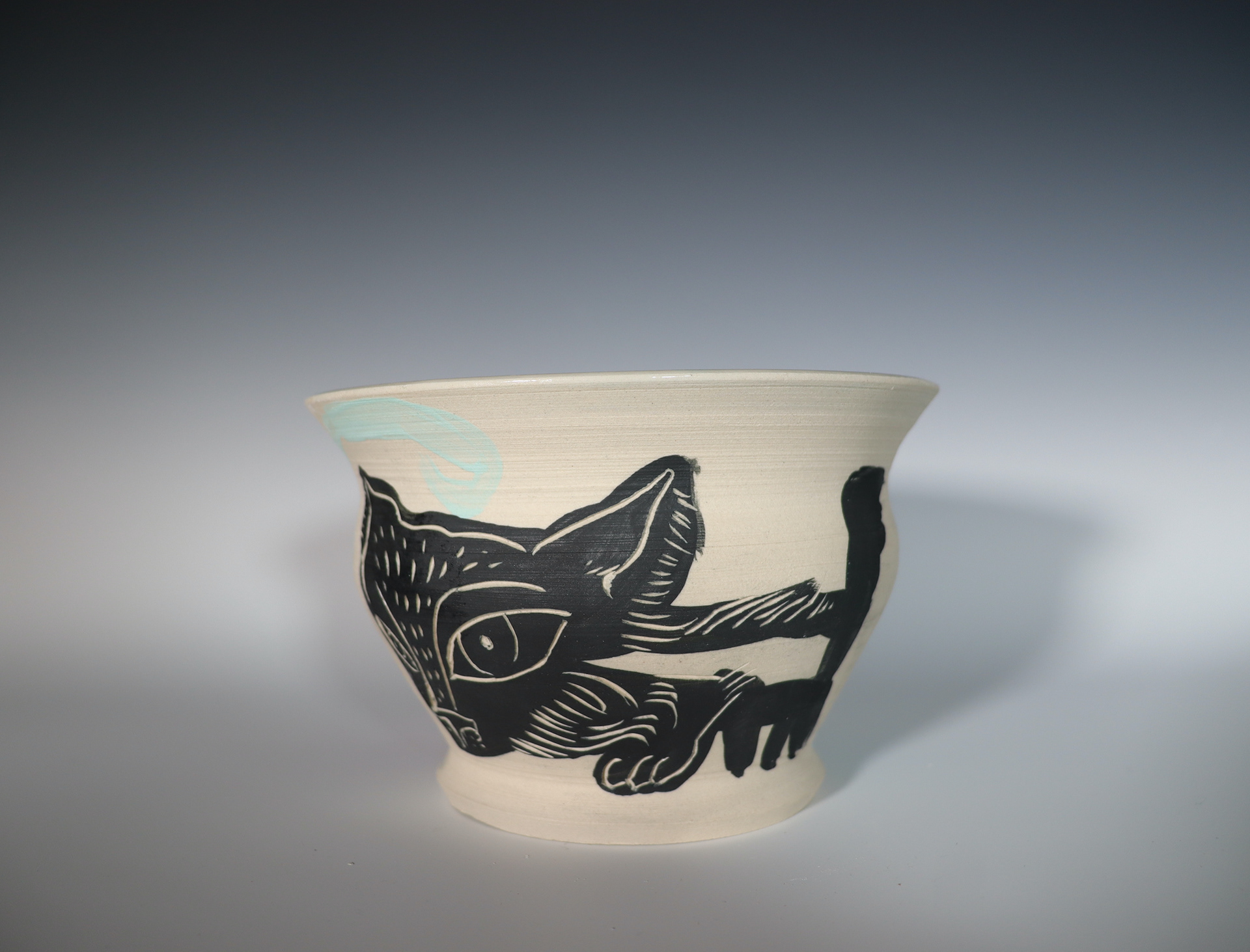 "Forest Protectors", Underglaze and Carvings on Mid-Range Clay, 8x8, 2025