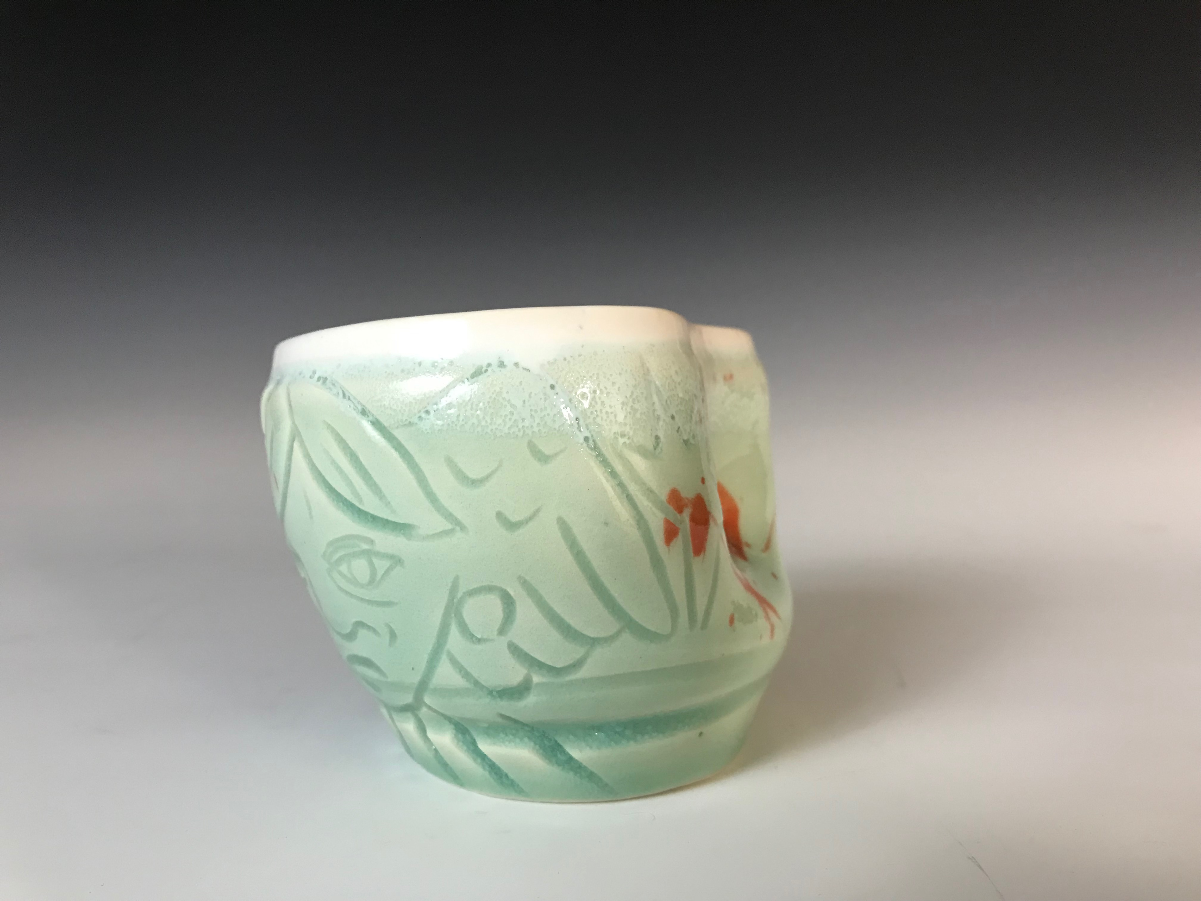 "Lady Destiny", Carving into High-Fire Porcelain, 2024