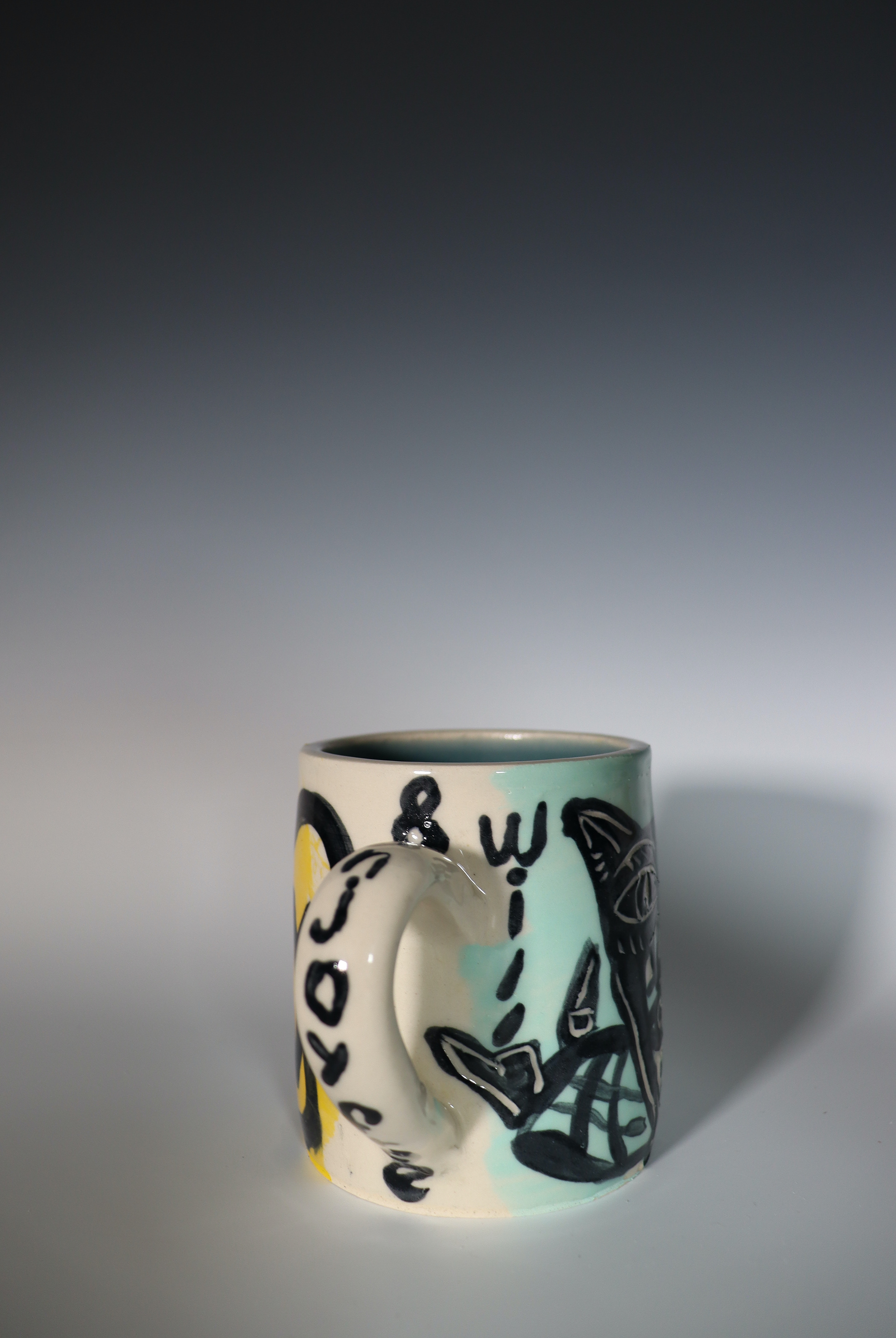 Slow Down & Enjoy Free Will, Underglaze Painting and Carving on Mid-Range Clay, 5x5, 2025