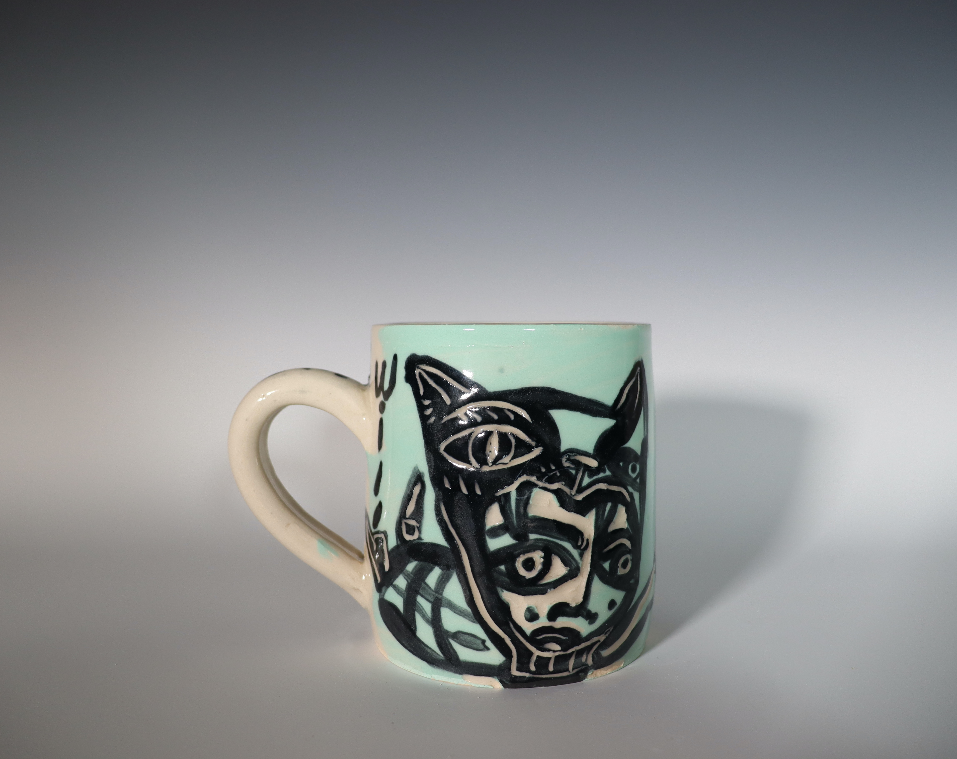 Slow Down & Enjoy Free Will, Underglaze Painting and Carving on Mid-Range Clay, 5x5, 2025