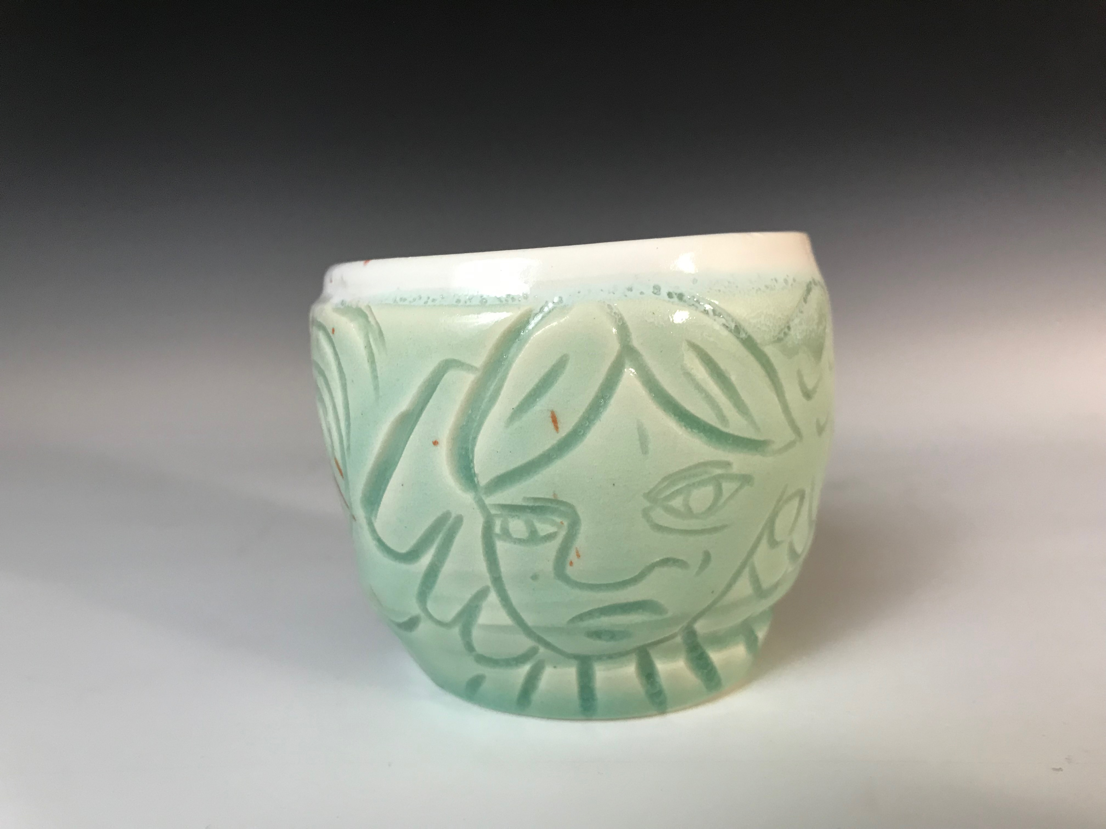 "Lady Destiny", Carving into High-Fire Porcelain, 2024
