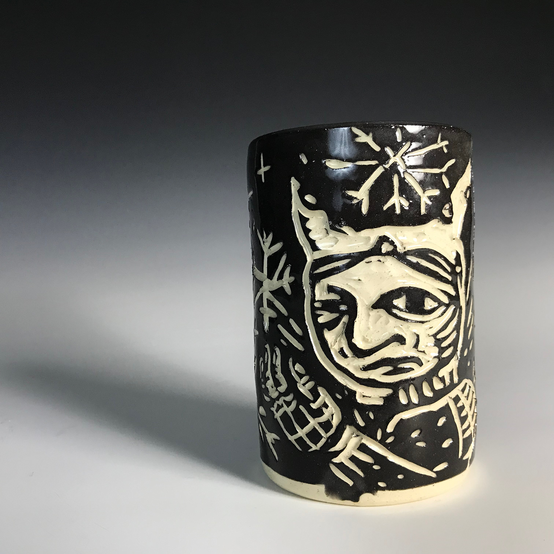 "Pretty Snowflake" Printmaking Methods on High-fire Clay, 2023