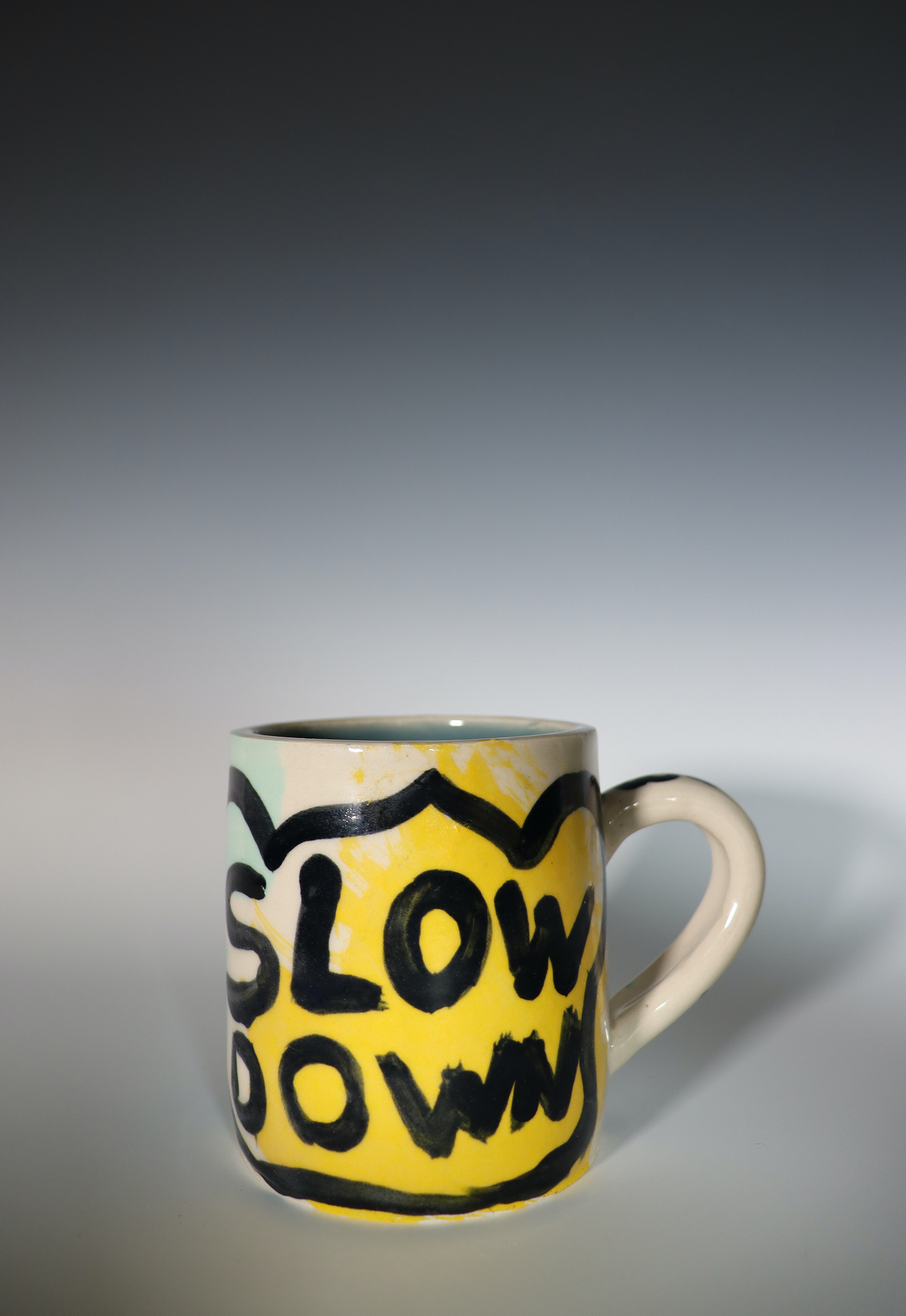Slow Down & Enjoy Free Will, Underglaze Painting and Carving on Mid-Range Clay, 5x5, 2025