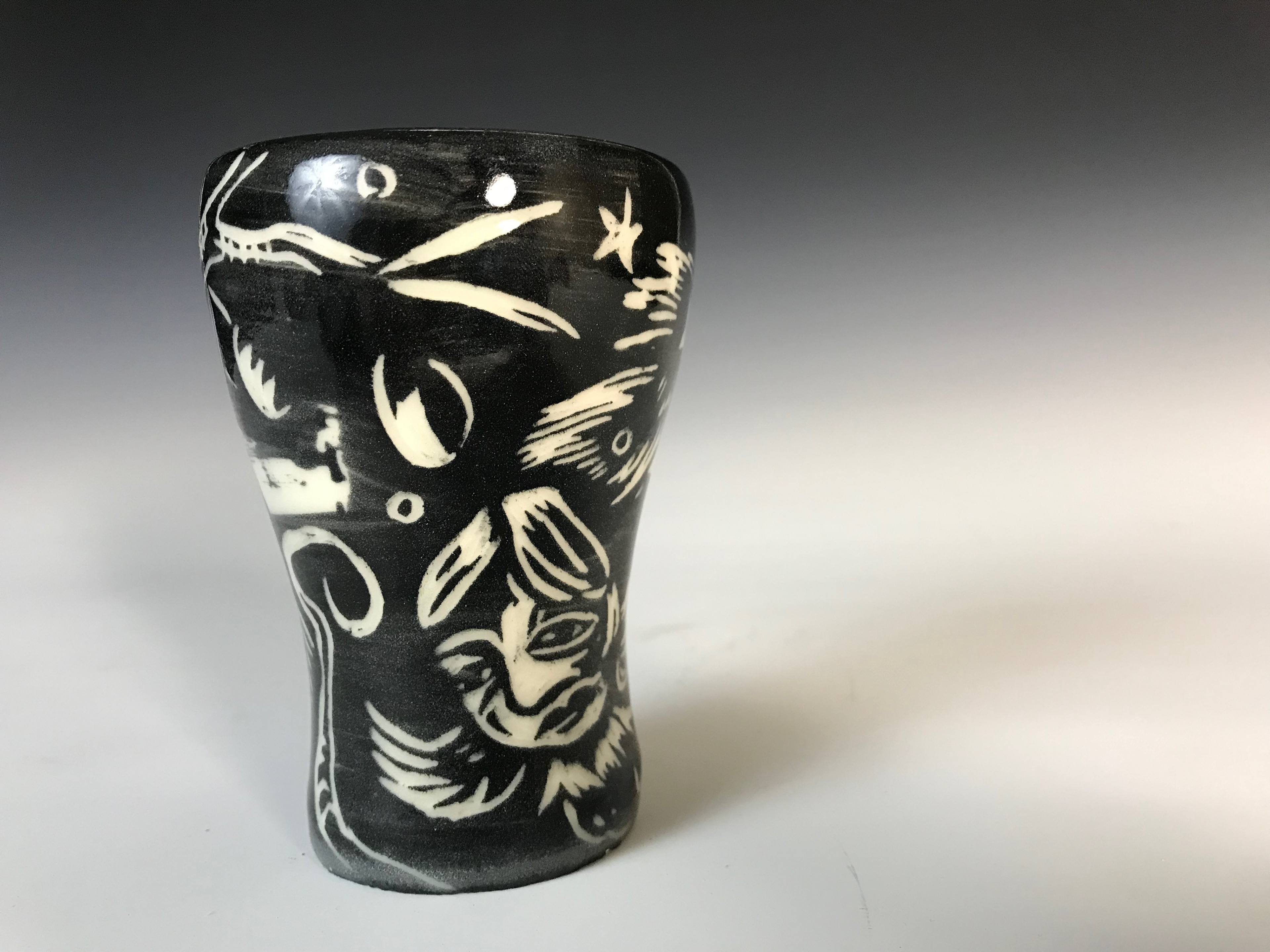 "New Year Gondola", Printmaking Methods on High-Fire Porcelain,2024