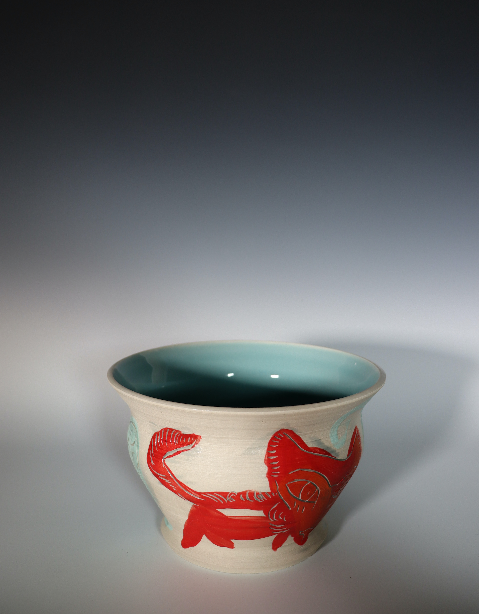 "Forest Protectors", Underglaze and Carvings on Mid-Range Clay, 8x8, 2025