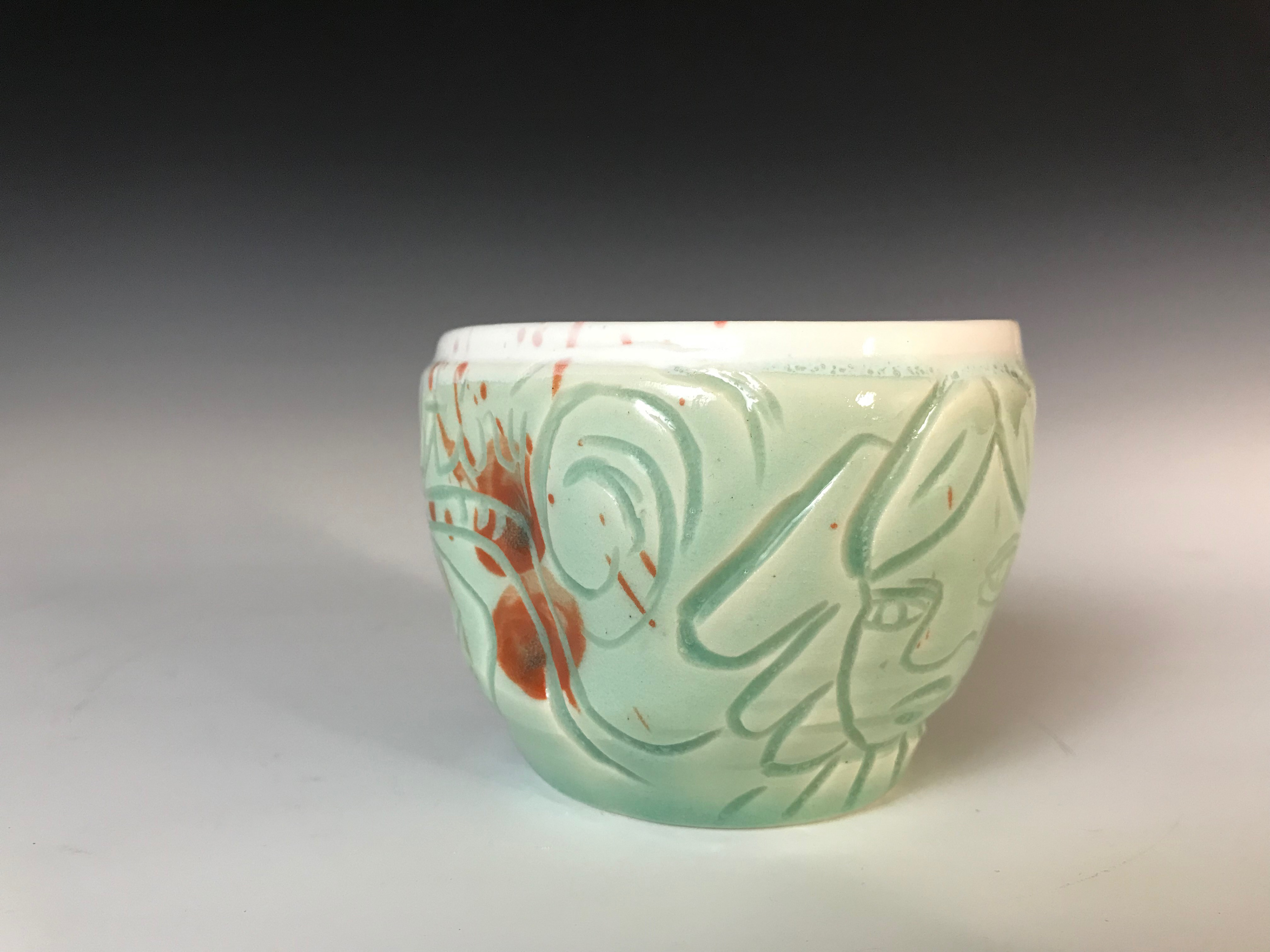 "Lady Destiny", Carving into High-Fire Porcelain, 2024