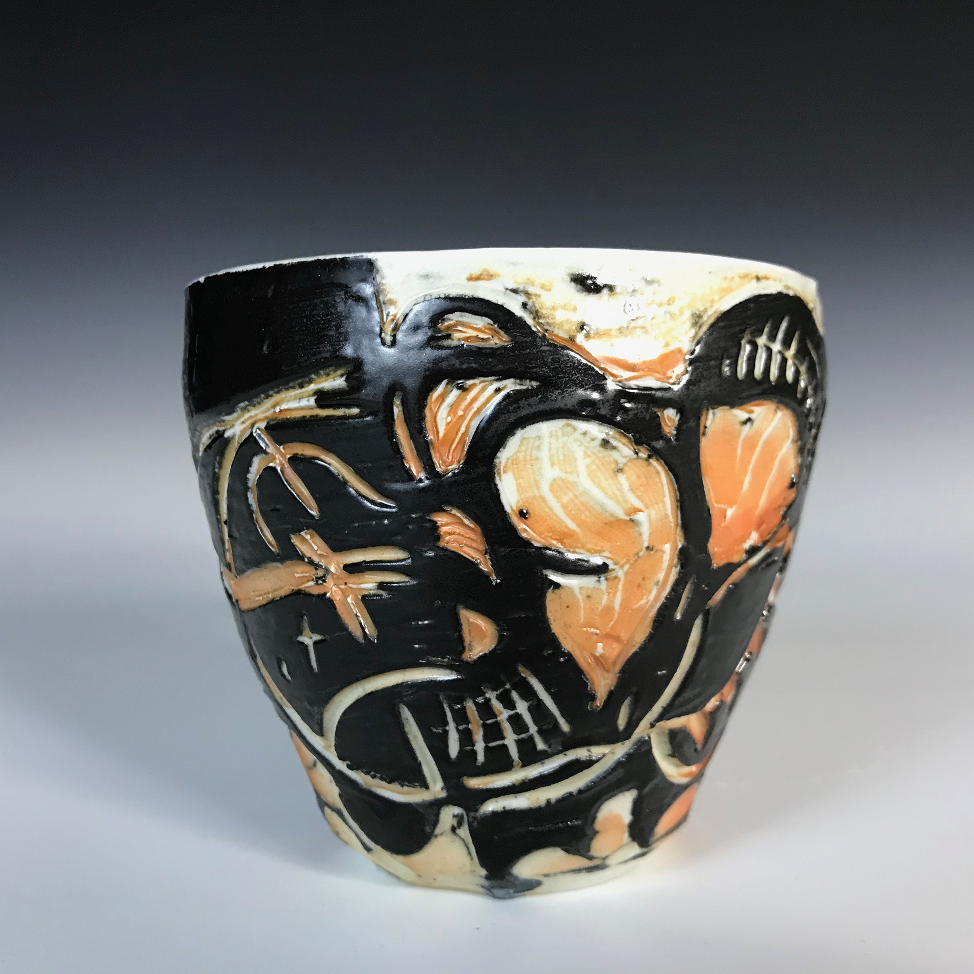 "She's Complicated and Alienated", Printmaking Methods on Soda-Fire Porcelain, 2023