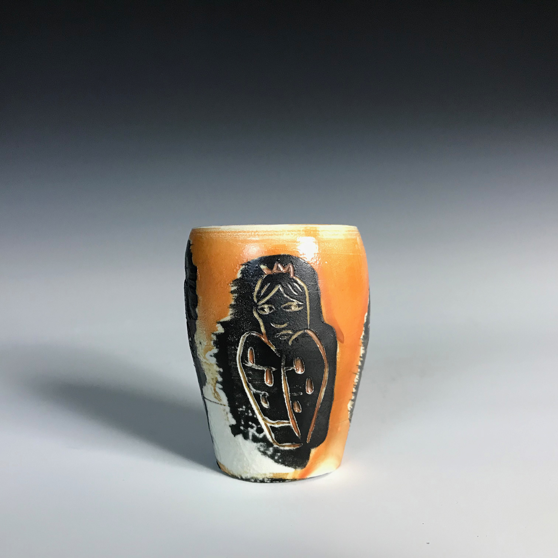 "Her Sacrament", Printmaking Methods on Soda-Fire Porcelain, 2023