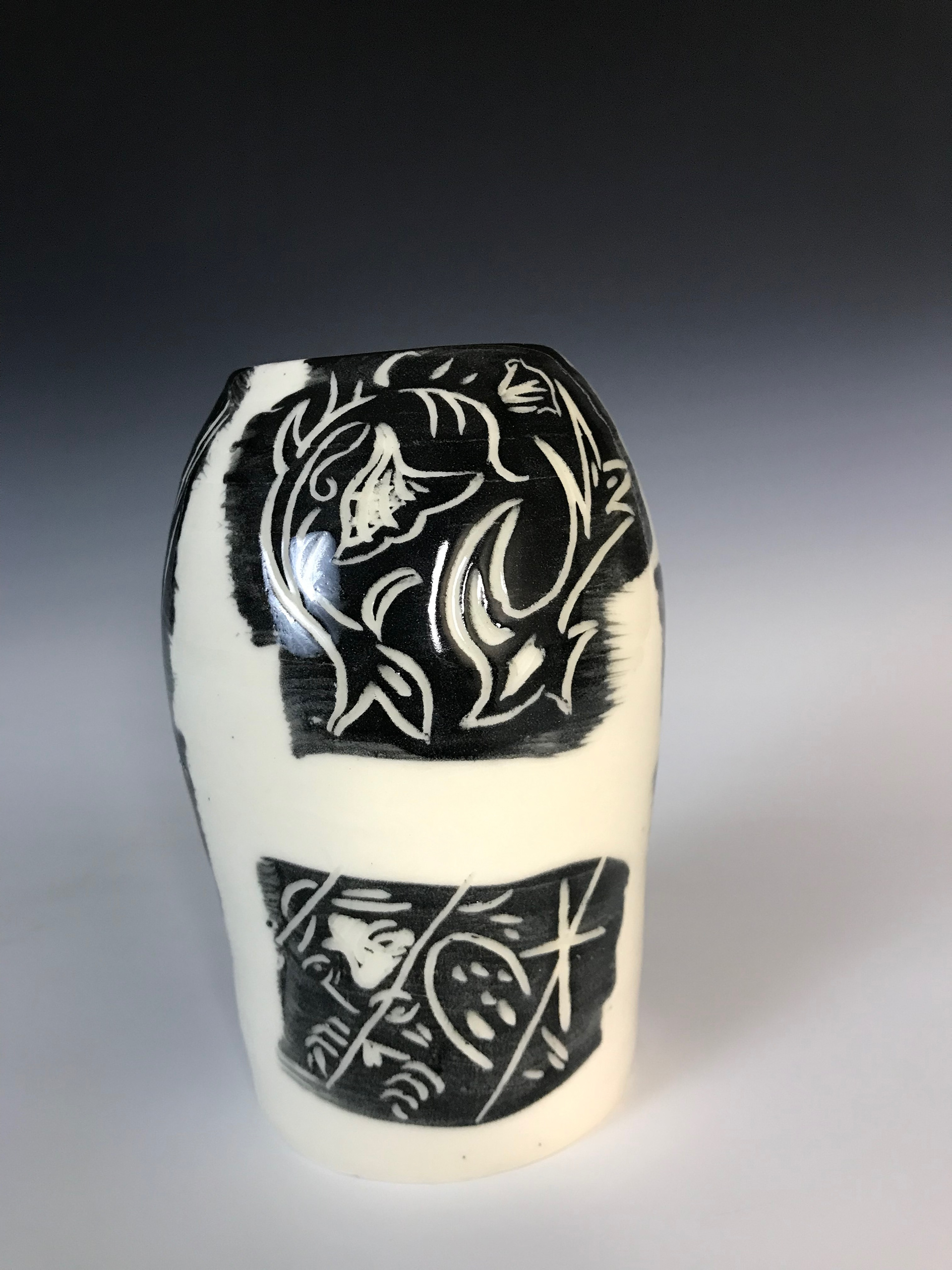 "Thump Thy Claws" , Printmaking Methods on High-Fire Porcelain