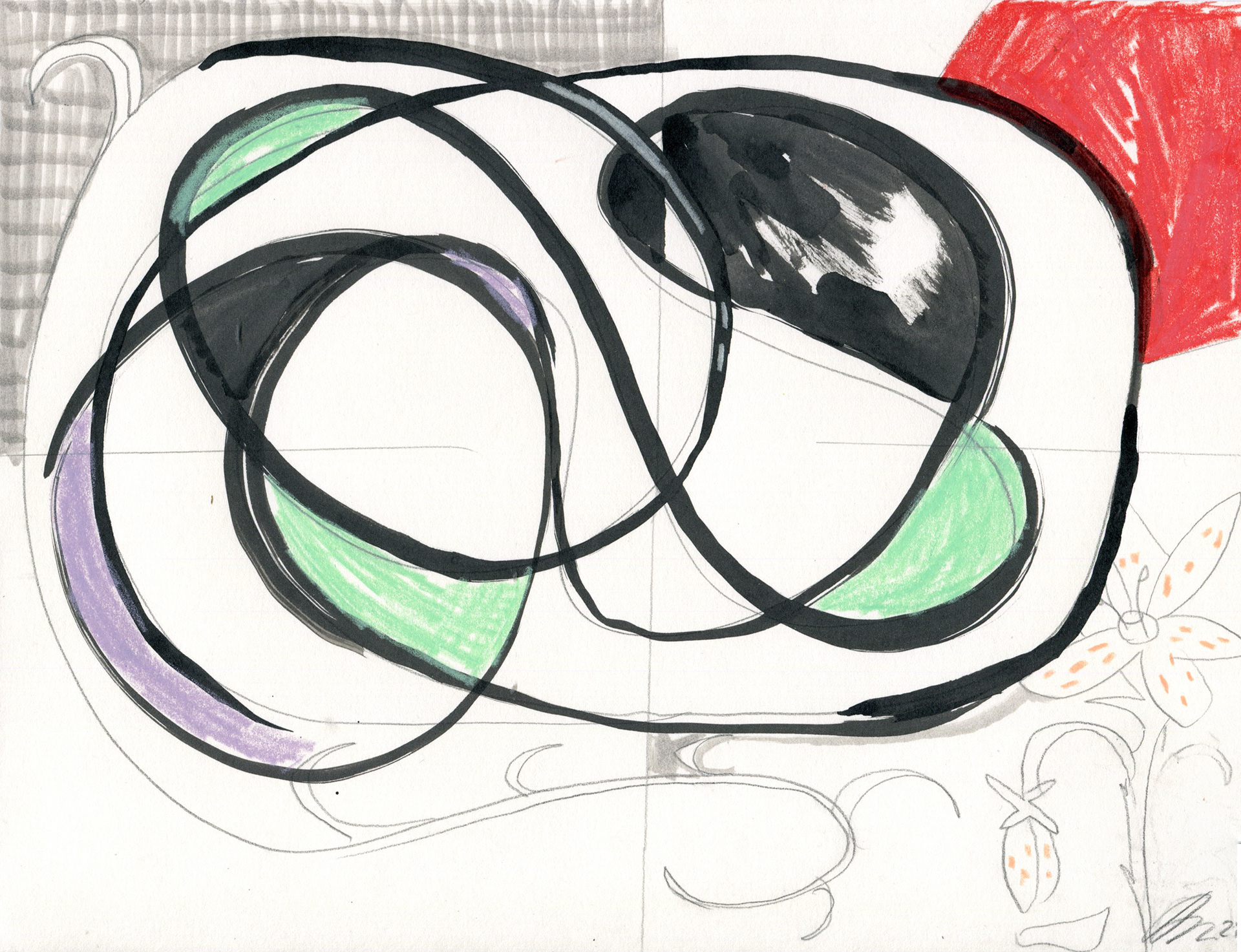 Pony Plays with Life, Color Pencil and Graphite on Stonehenge, 11x14,2024