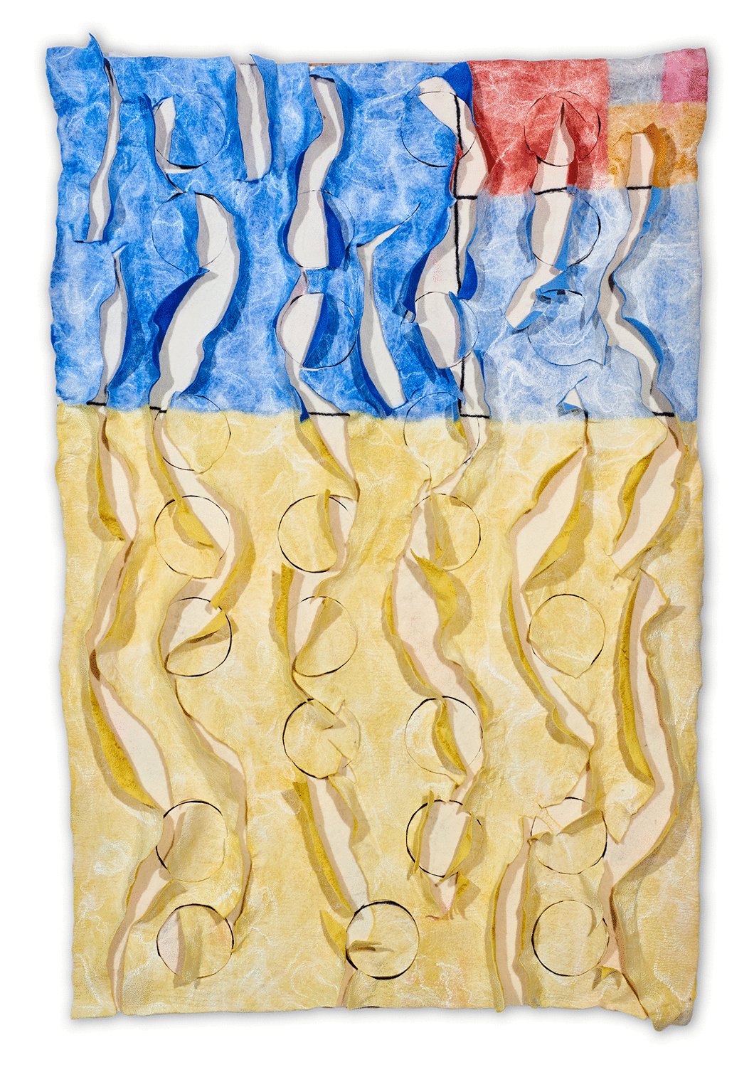 Mutable tapestry with each cell belonging to the larger work and maintaining its essence, felted wool from the Portuguese mountains commissioned by Burel Mountain Original.
