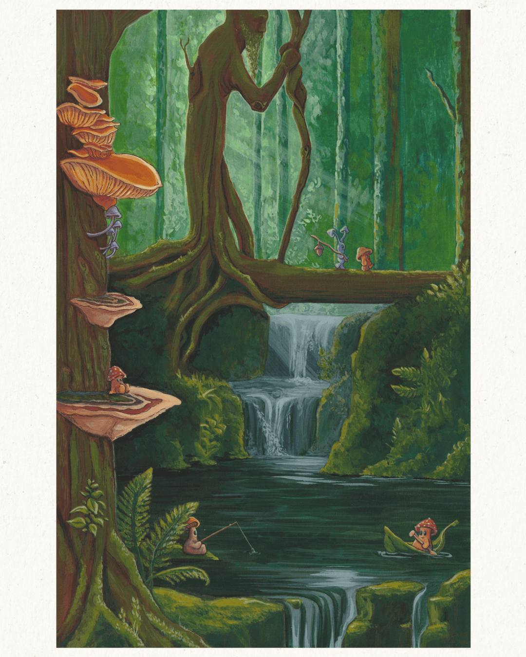 Mushroom adventures - Gouache Illustration
