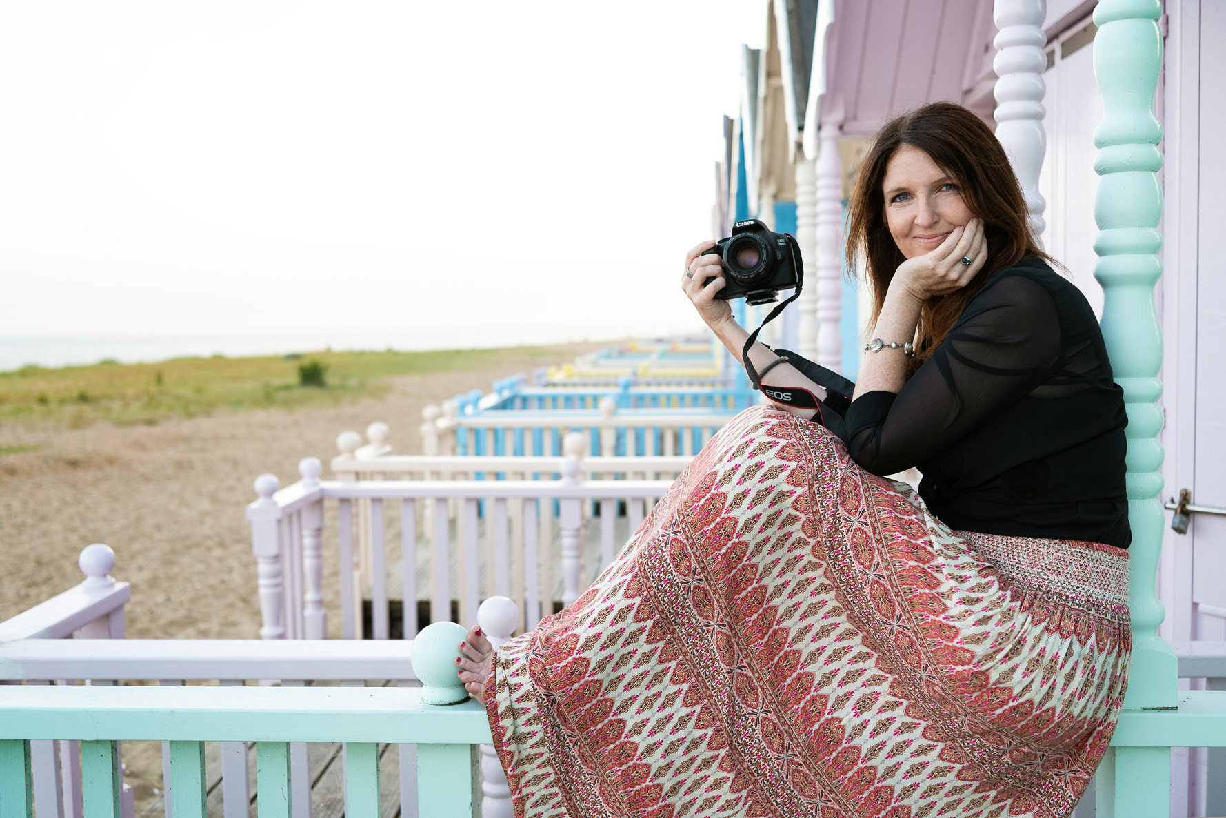 Mersea Island Portrait beach huts boats