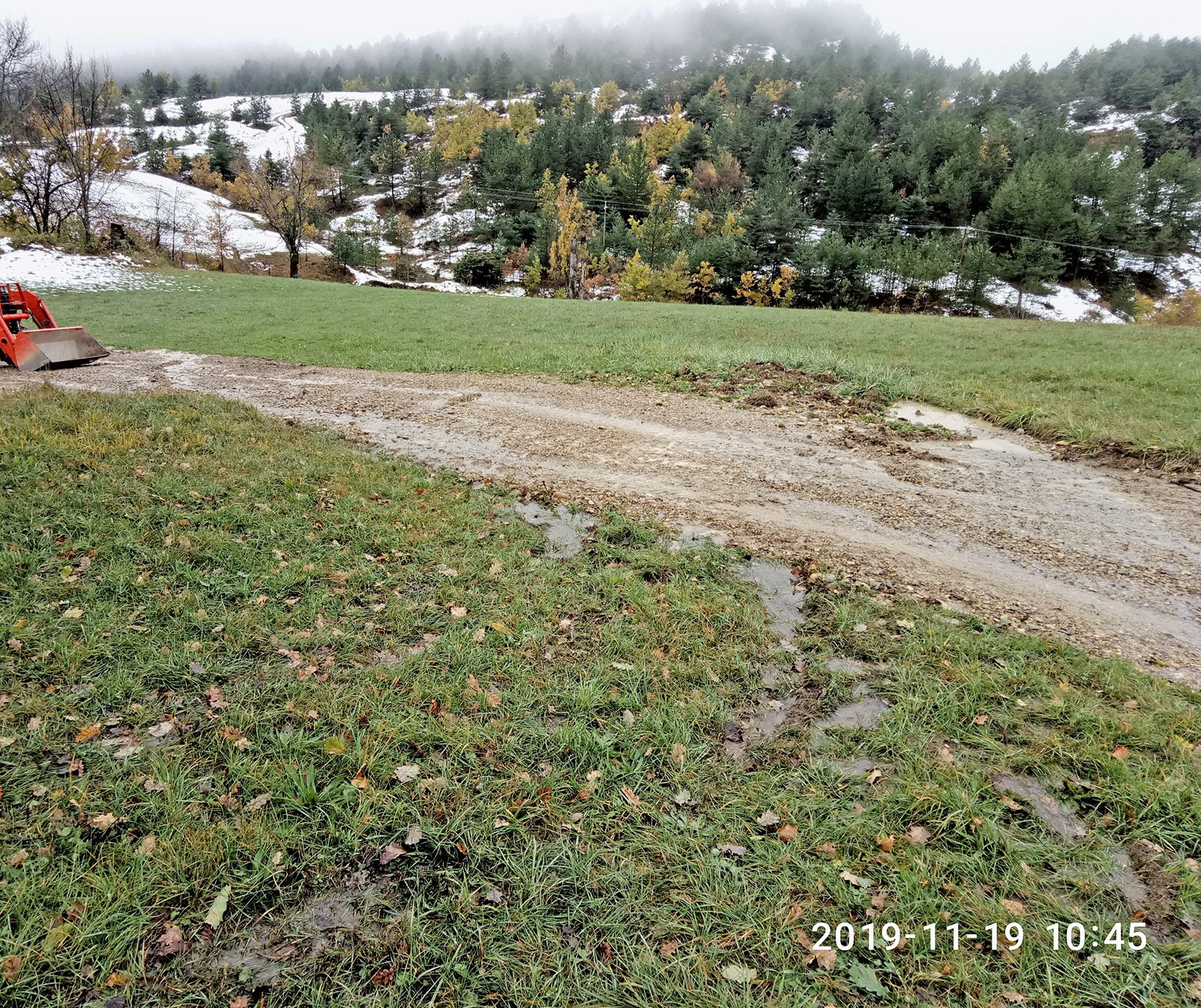 Positionnement du revers d'eau en amont de la maison de la GrangeBasse