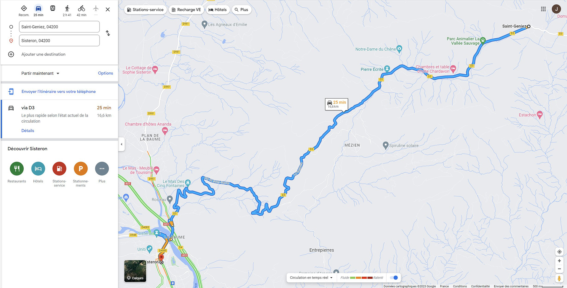 Sisteron-Saint-Geniez, Extrait MAPS du 21 juin 2023