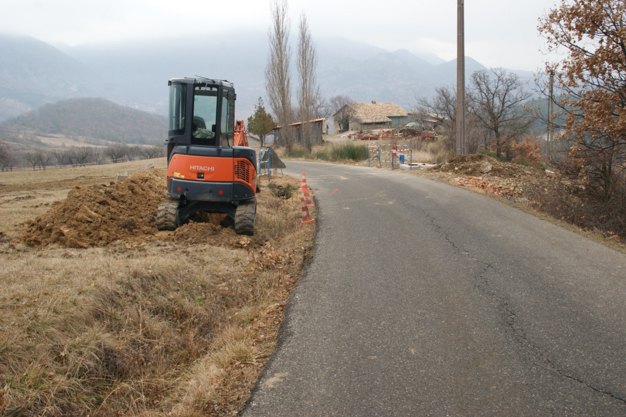 Traversée de route par fonçage pour la nouvelle canalisation 110 mm
