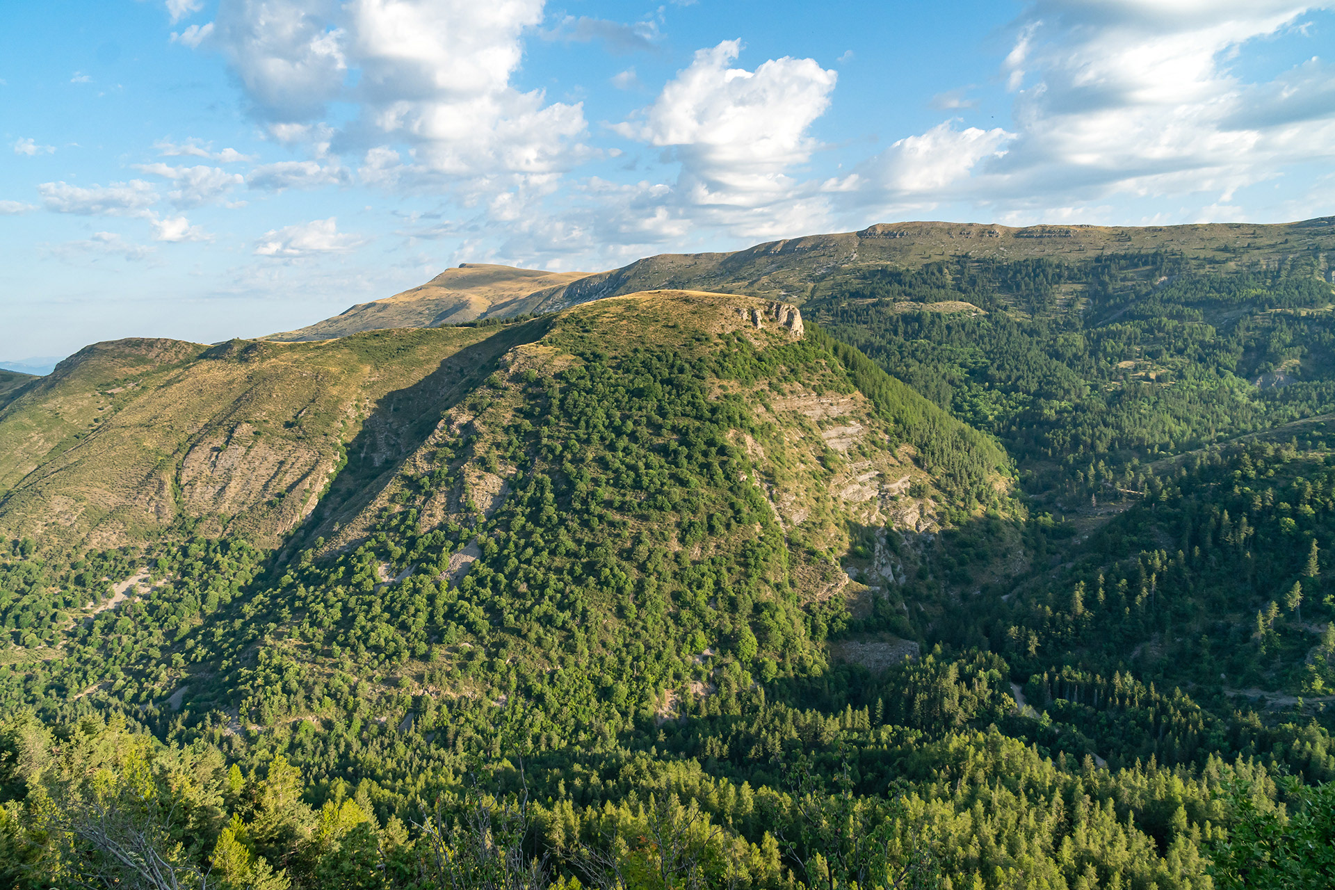 Dans le rétro, le sommet de la montagne de Jouère