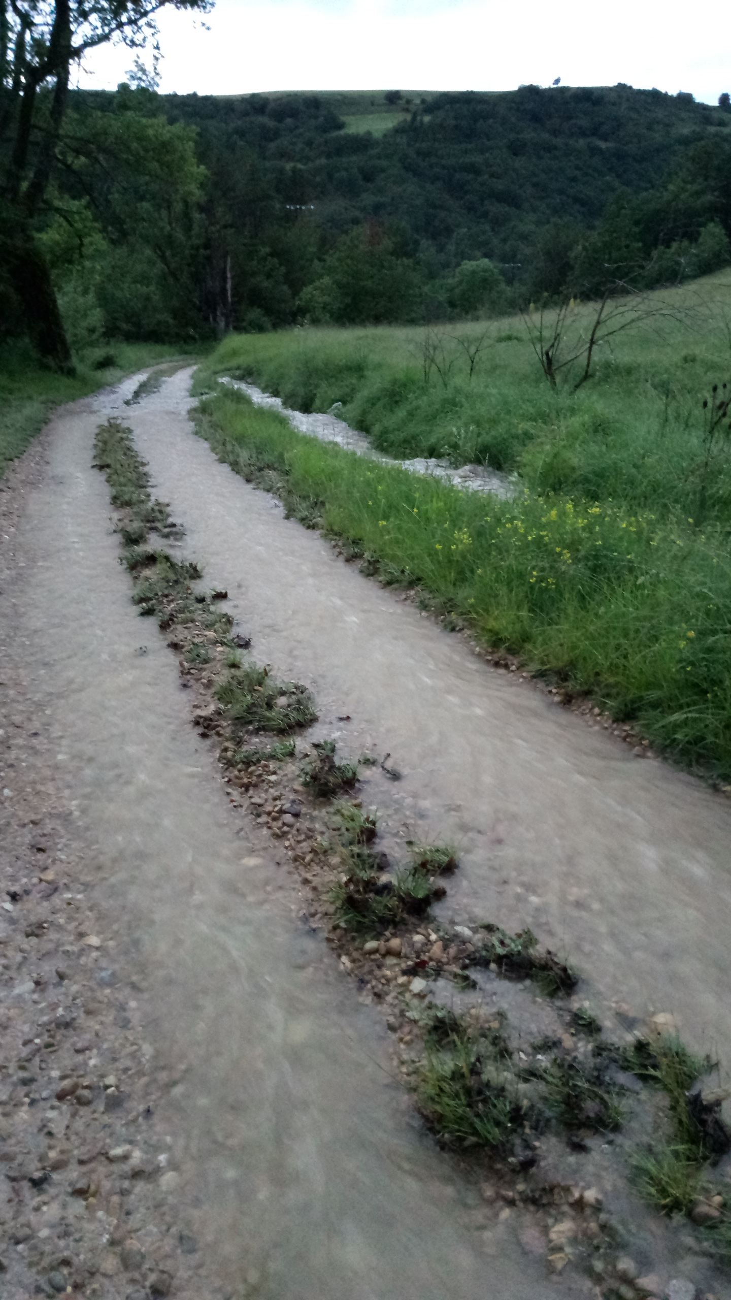 Le revêtement du chemin ne peut résister dans le temps à de tels volumes d'eau, aujourd'hui délestés comme indiqué