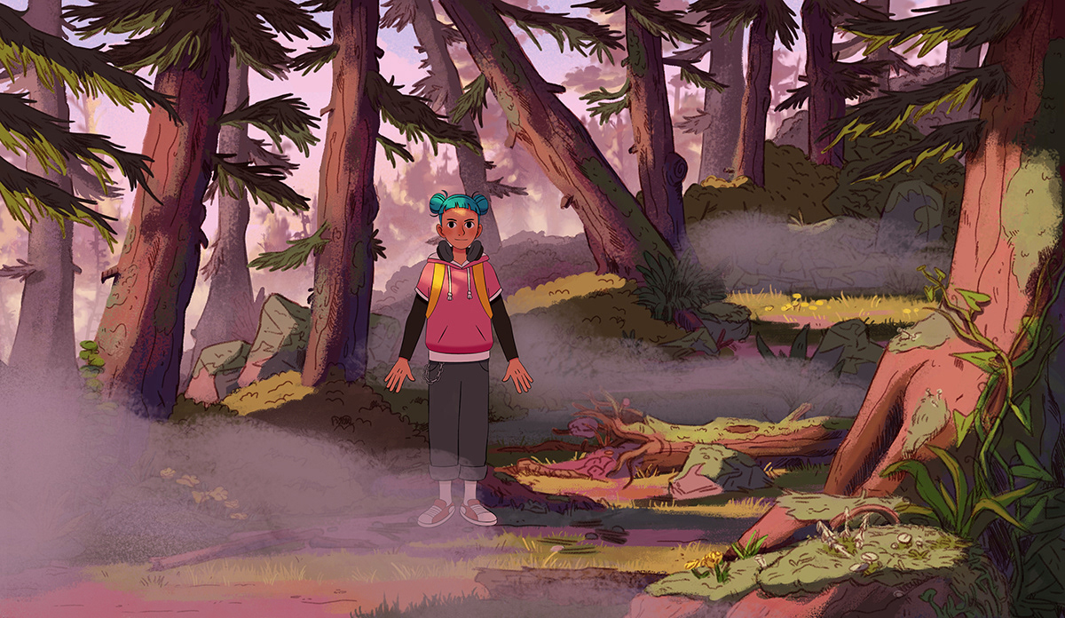 BG with character and FX