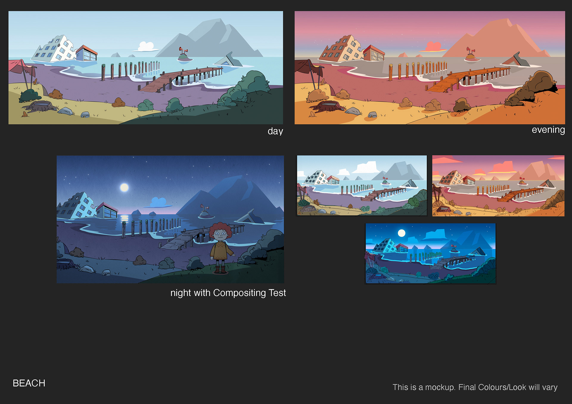 BGs (Before and with Compositing) and my colour keys