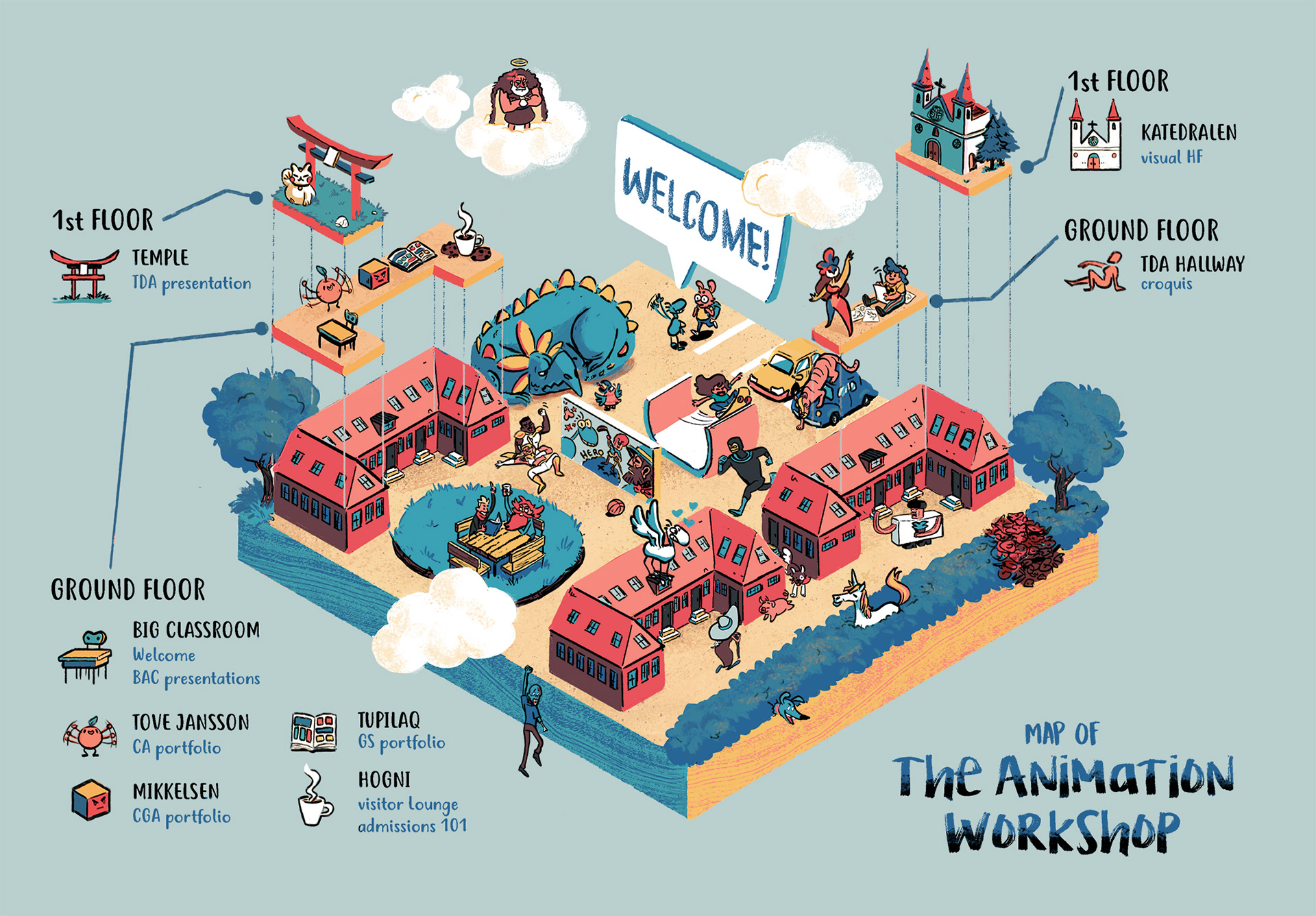 2019 Map Illustration for TAW's Open Campus Day