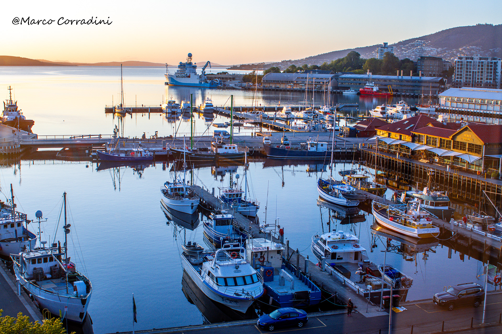 Hobart, marina, view, Tasmania, Australia