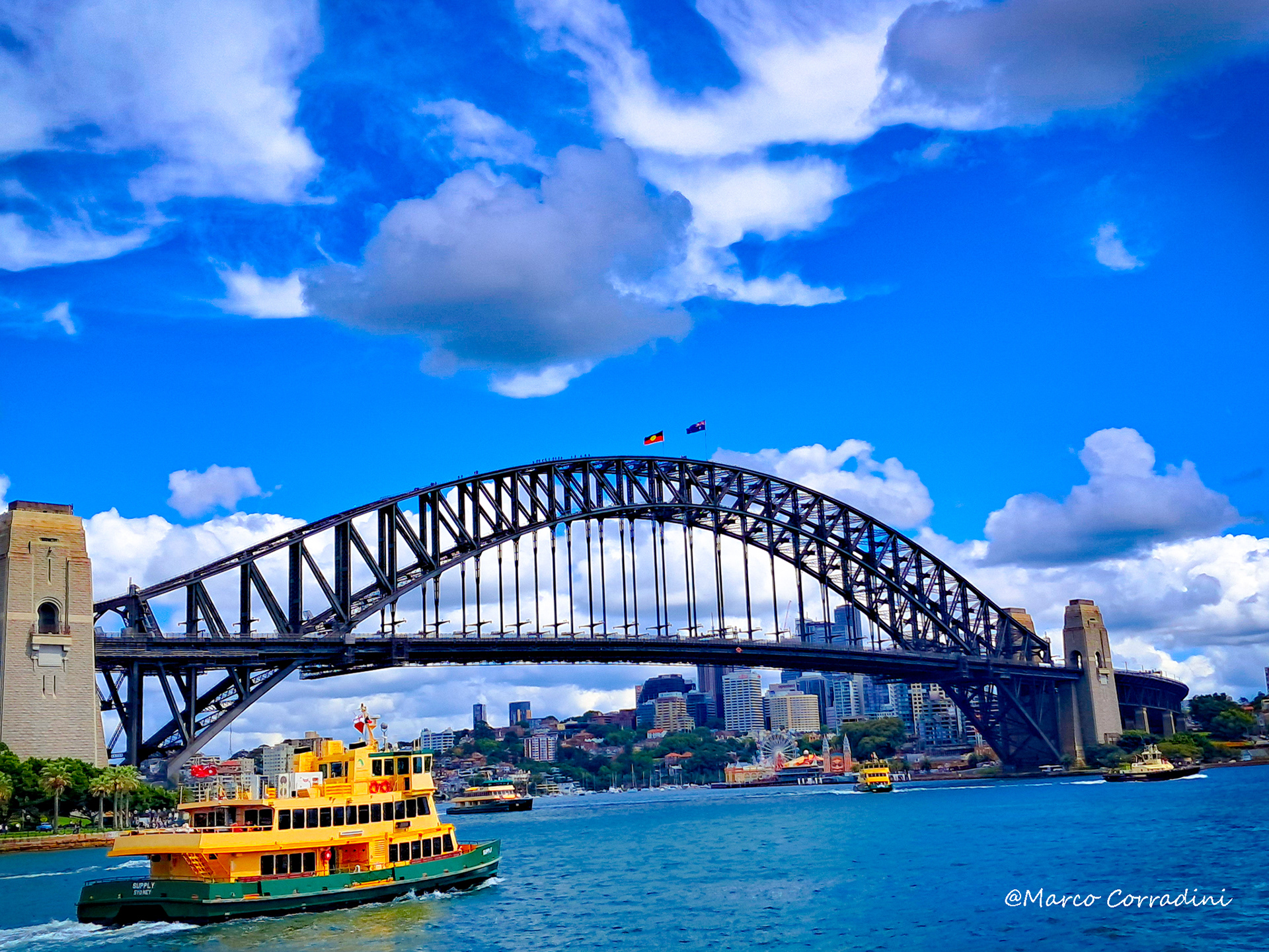 Sydney, old bridgw, ferry, view, Australia,