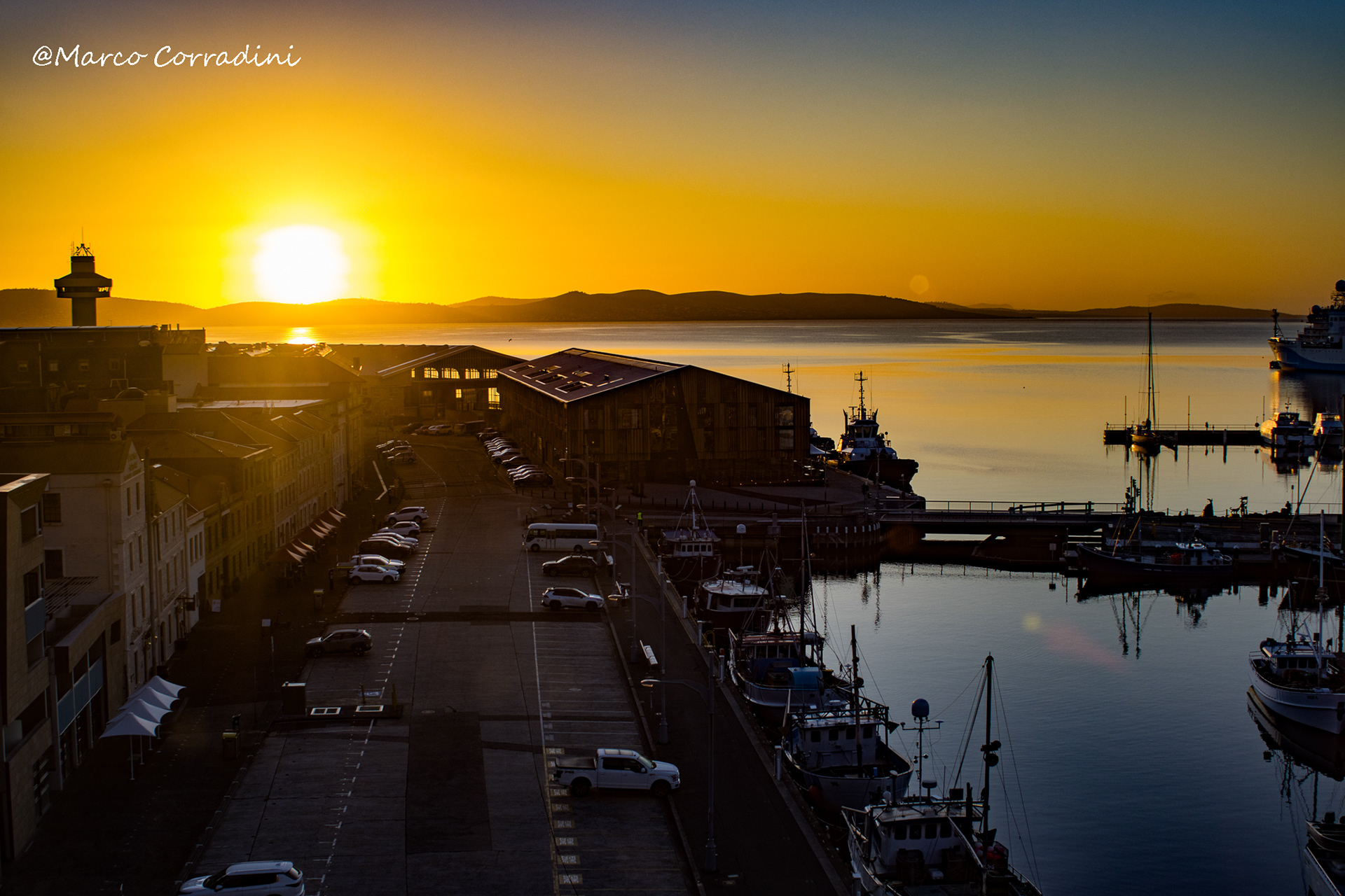 Hobart, sunrise, harbour, Australia