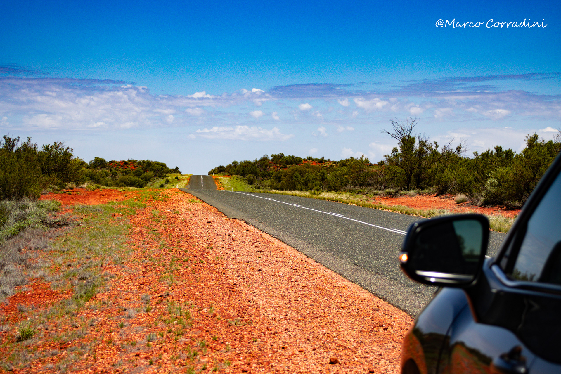 Car on the road,Lesseter Highway, Australia