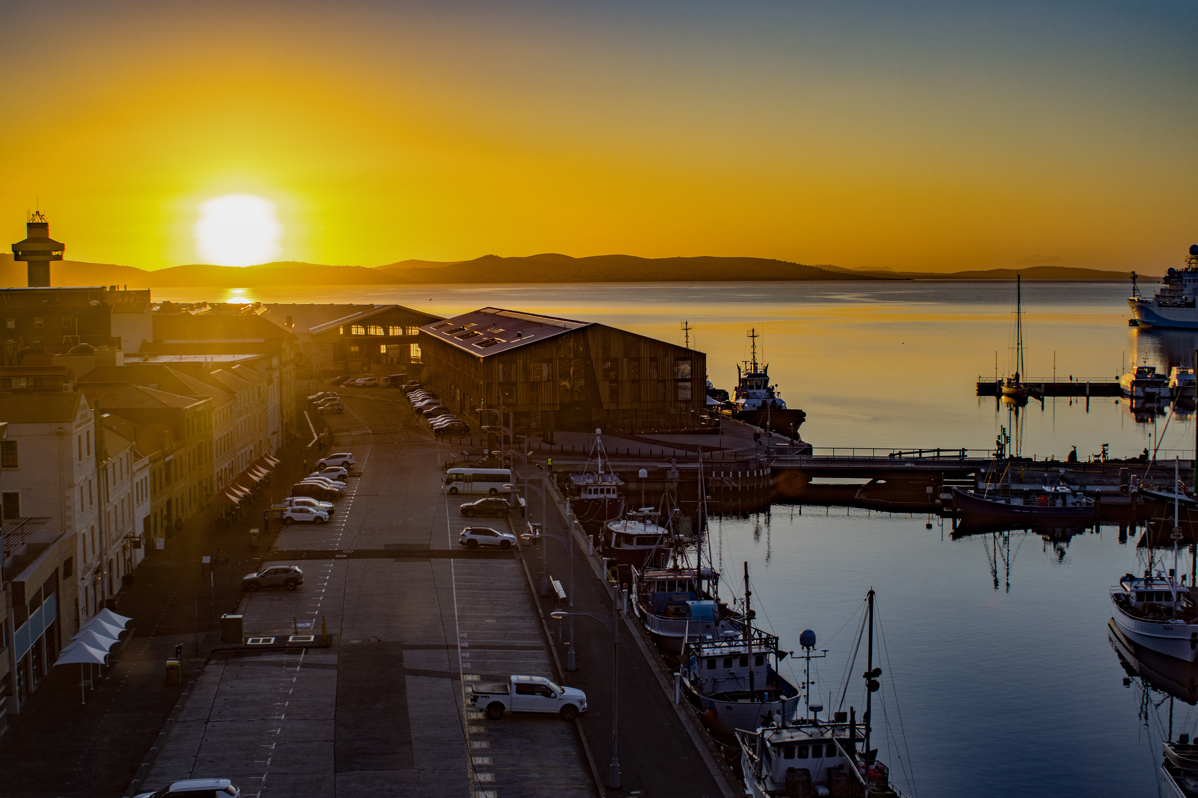Sunrise in Hobart harbour