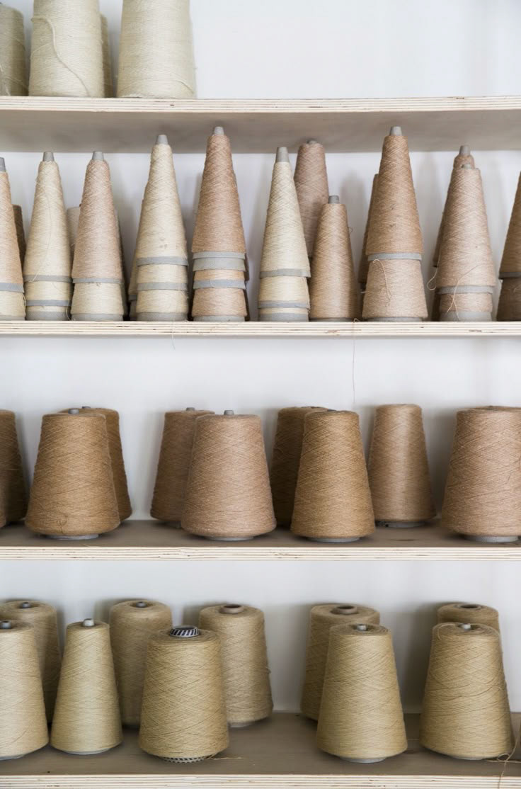 Spools of Fine Cashmere Yarns at Loro Piana