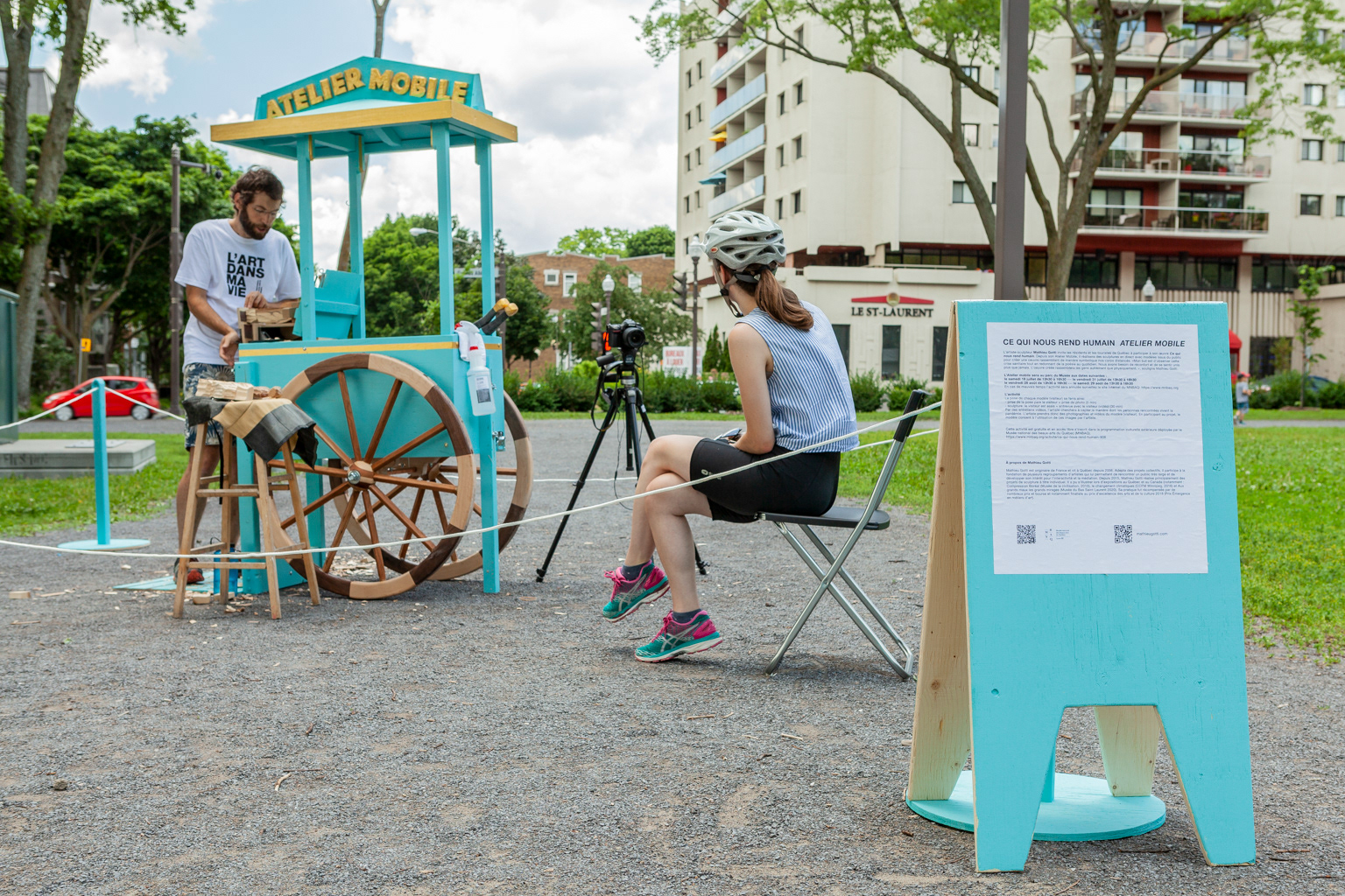 Atelier Mobile Ce qui nous rend humain, Mathieu Gotti, MNBAQ © Marion Gotti