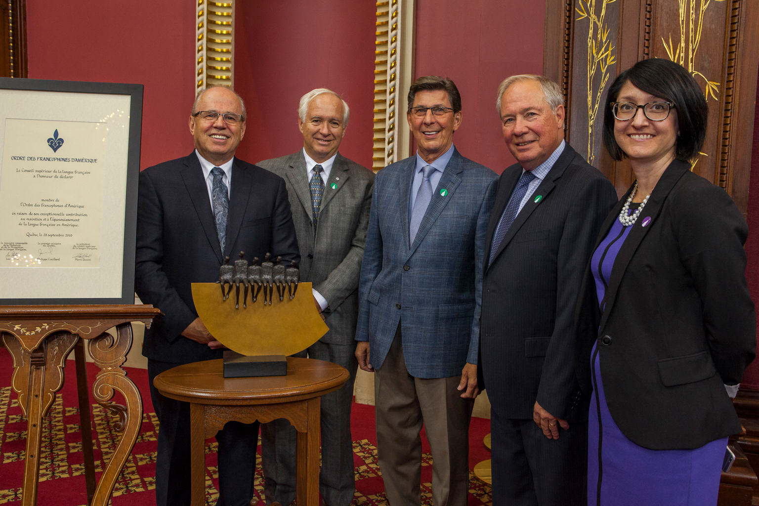Cérémonie de remise des insignes, Conseil supérieur de la langue française Québec © Marion Gotti