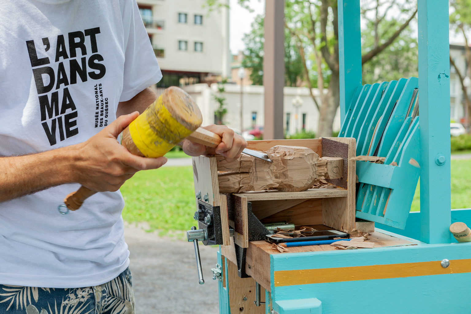 Atelier Mobile Ce qui nous rend humain, Mathieu Gotti, MNBAQ © Marion Gotti