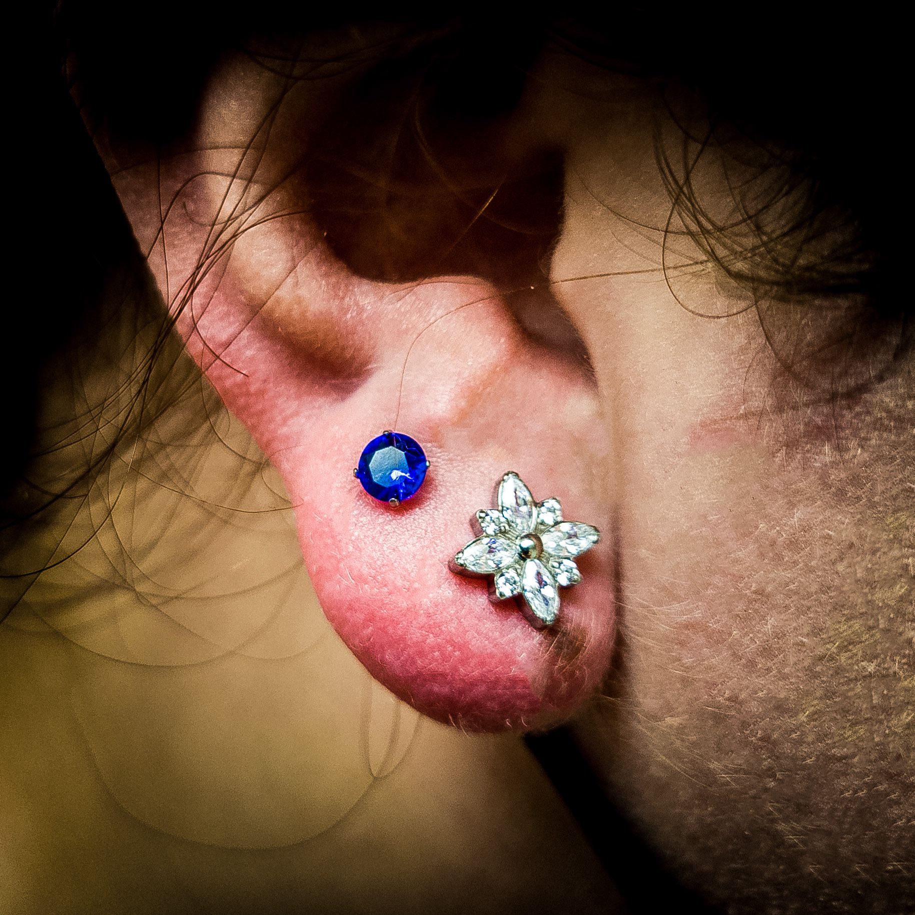 CZ Sapphire & CZ Clear Tops