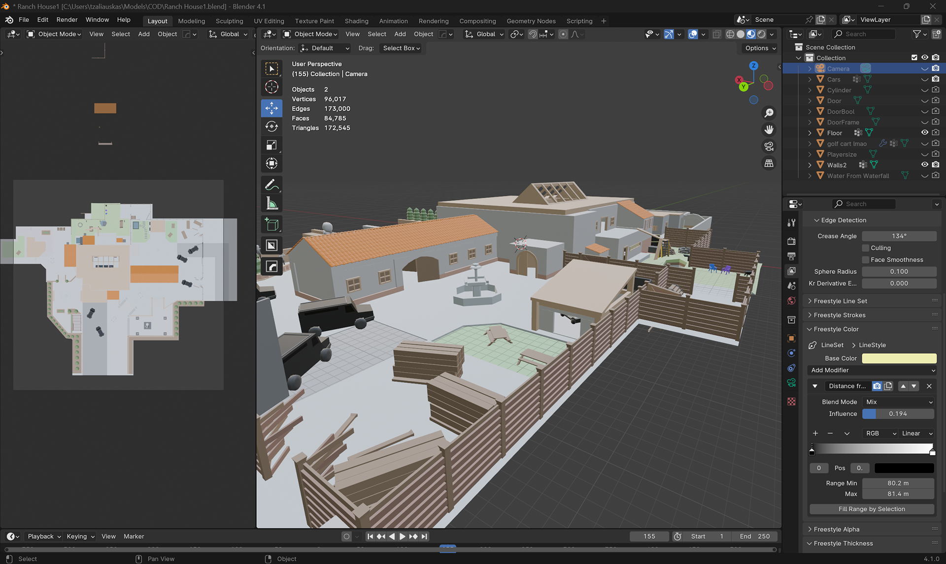 This level was primarily built using Blender