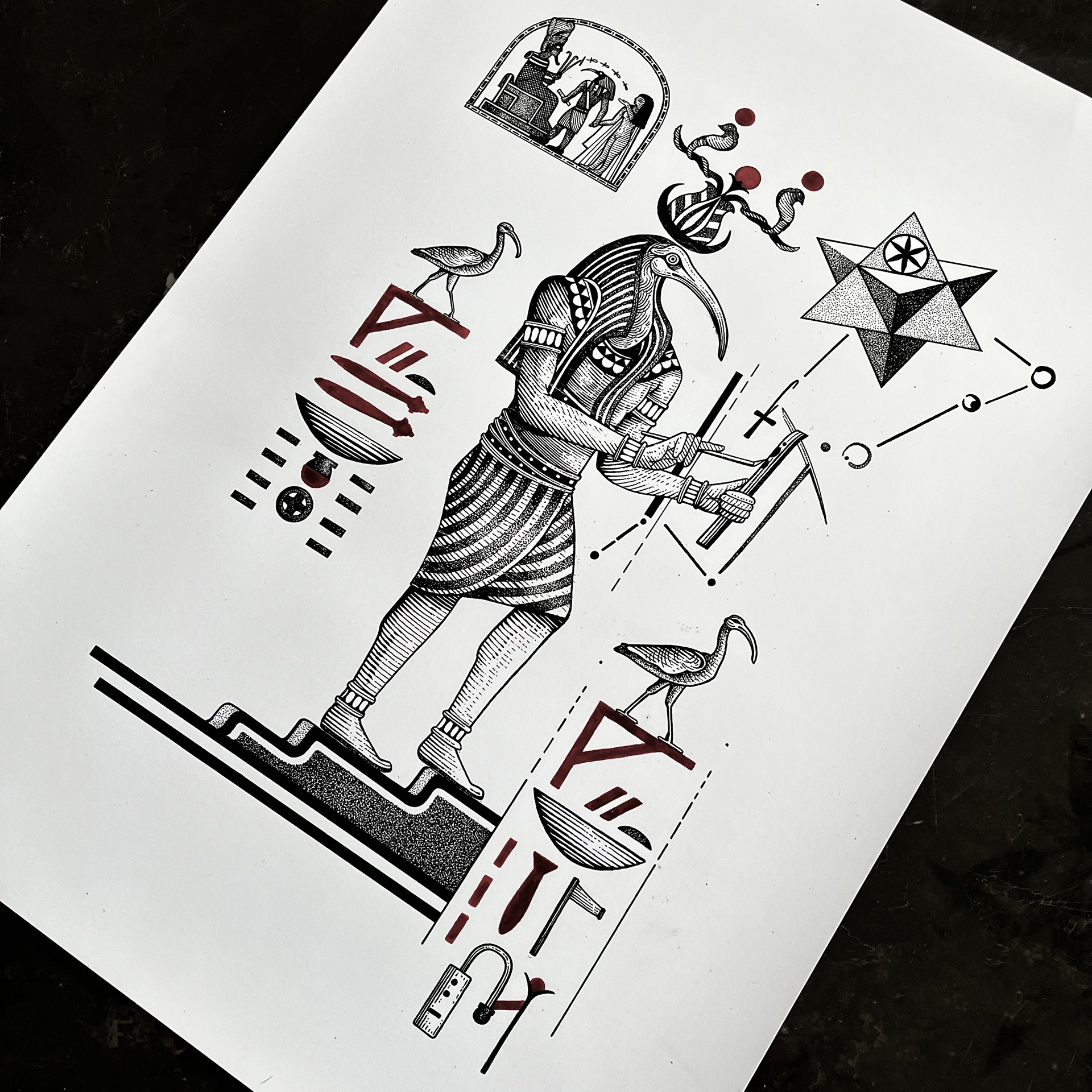 Thoth - traditional illustration