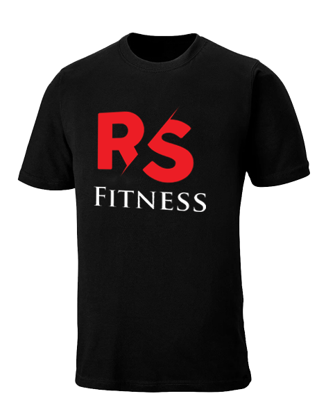 Mockup of RS Fitness logo on shirt