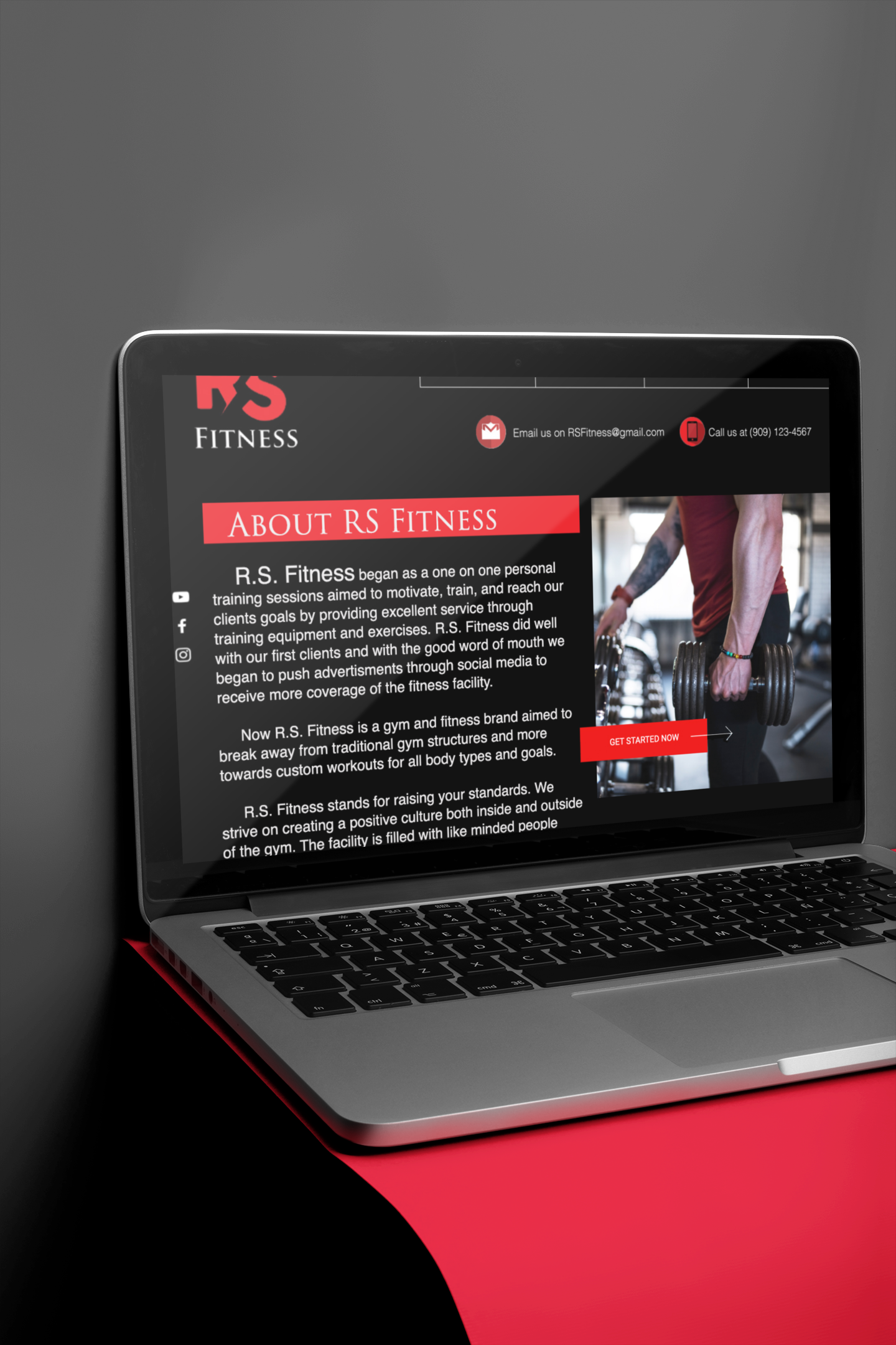 RS Fitness Website about page