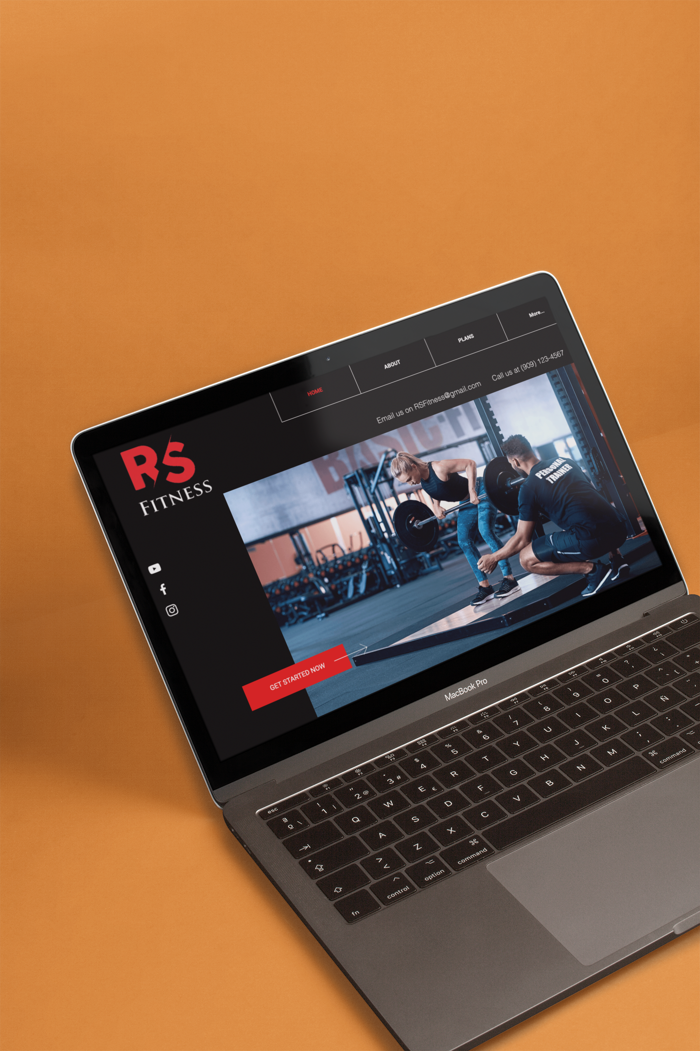 RS Fitness homepage UI Design