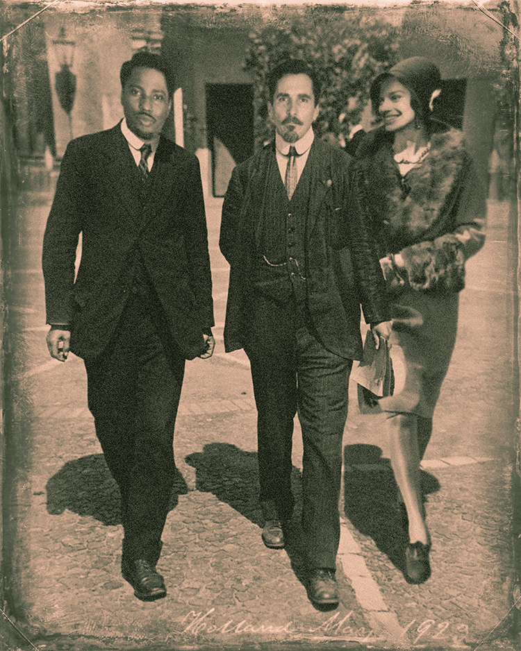 JOHN DAVID WASHINGTON, CHRISTIAN BALE, & MARGOT ROBBIE PHOTO COMPOSITE