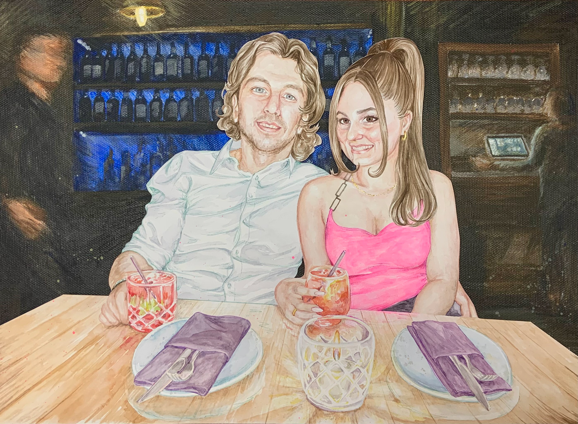 Watercolor & Acrylic on Canvas, 11"x15" ~ $375